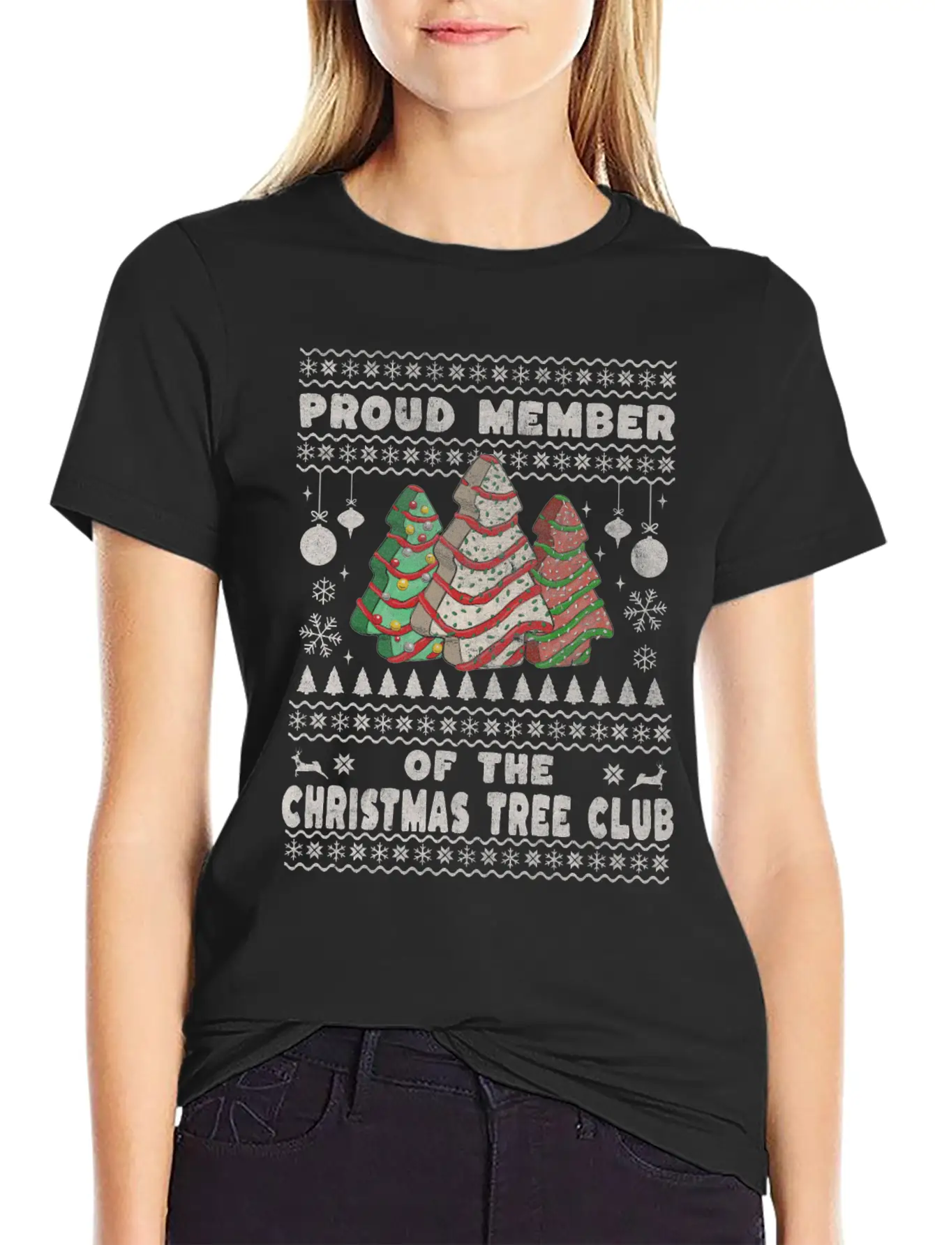 Christmas Tree Cake Club Basic Graphic T-Shirt ¨C Daily Comfort In Soft Cotton
