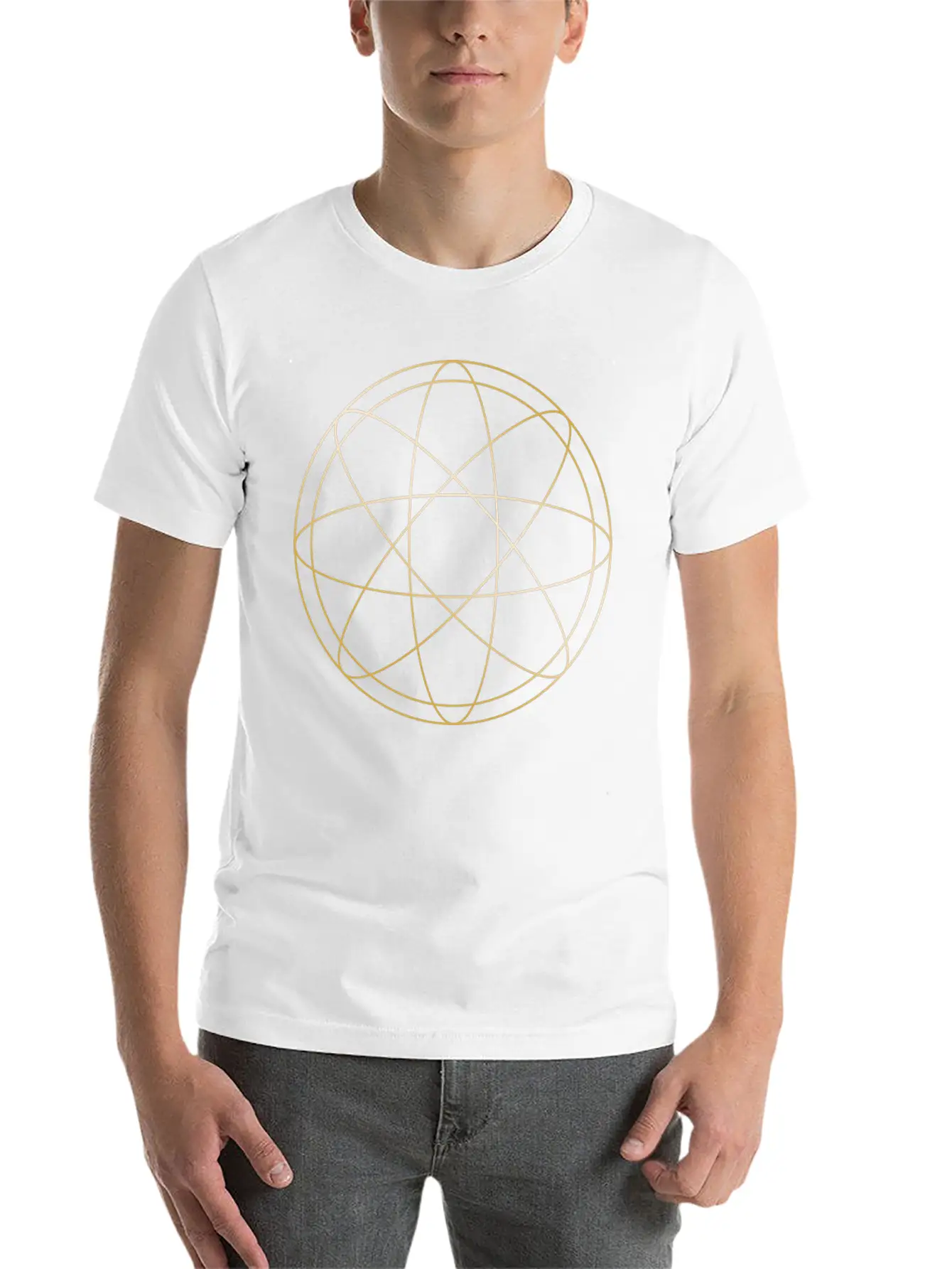 Circle Atom Gold Gift Geometric Hipster Figure Basic Graphic T-Shirt ¨C Daily Comfort In Soft Cotton