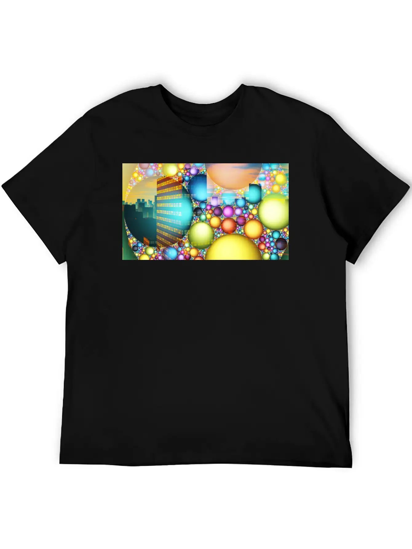 City Neon Lights Basic Graphic T-Shirt ¨C Daily Comfort In Soft Cotton