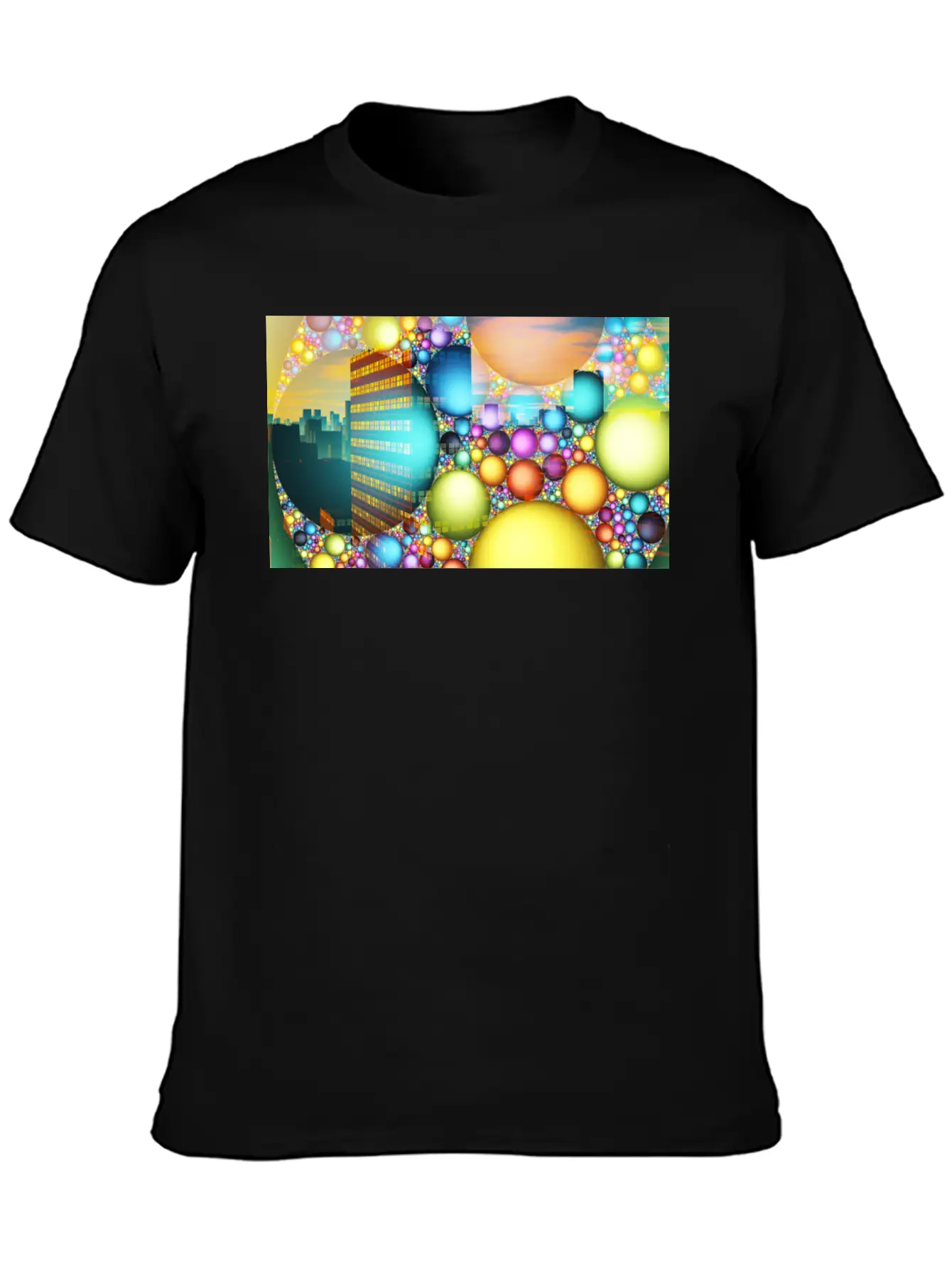 City Neon Lights Basic Graphic T-Shirt ¨C Daily Comfort In Soft Cotton