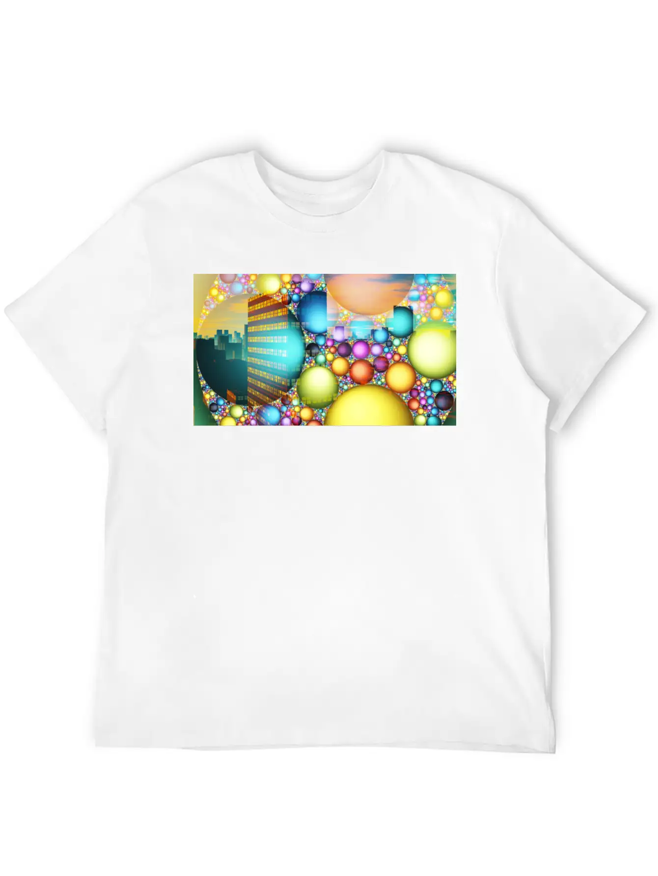 City Neon Lights Basic Graphic T-Shirt ¨C Daily Comfort In Soft Cotton