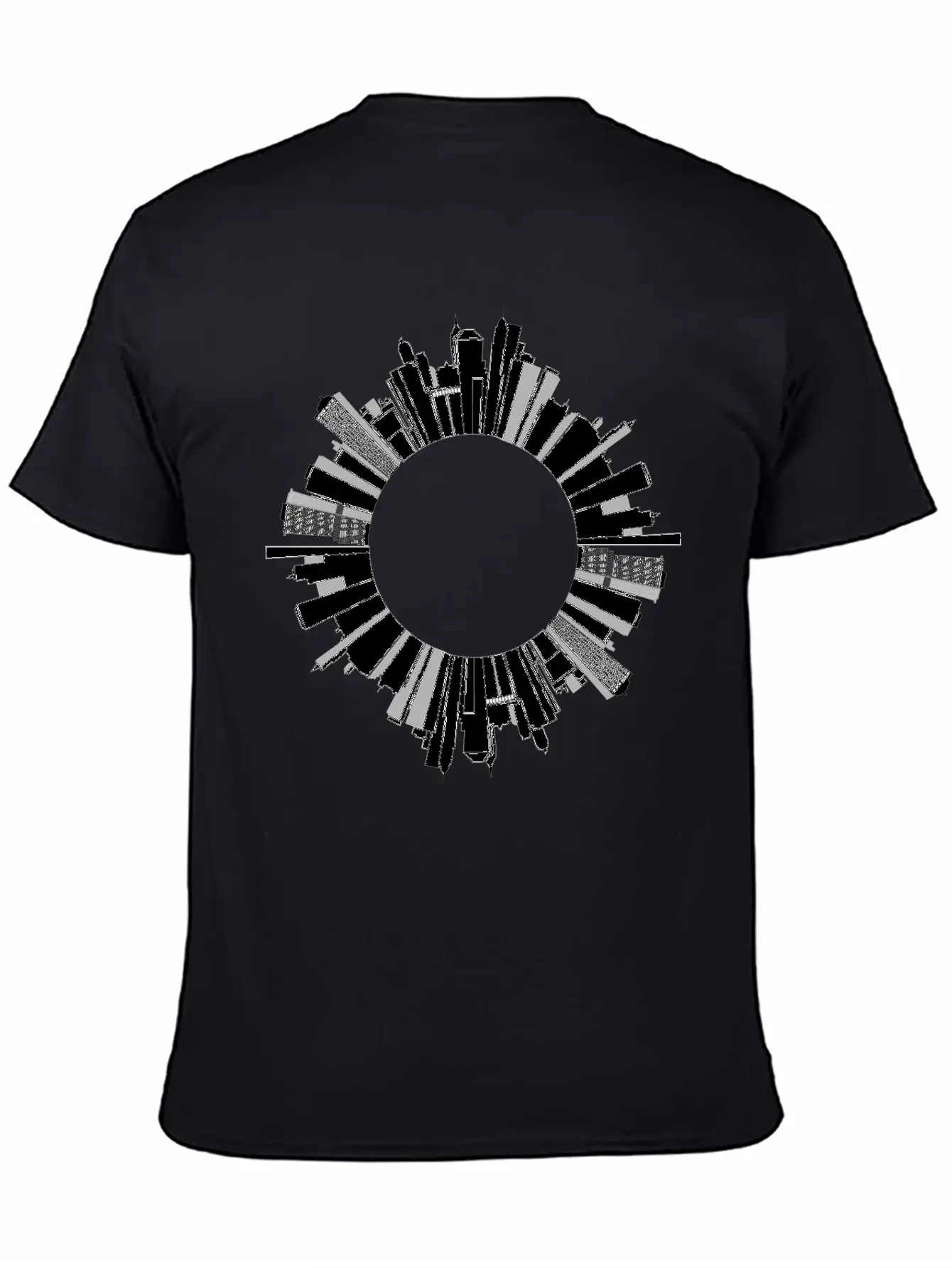 Cityscape Skyline Radial 3 Essential Cotton Tee For Daily Outfits ¨C Unisex Style