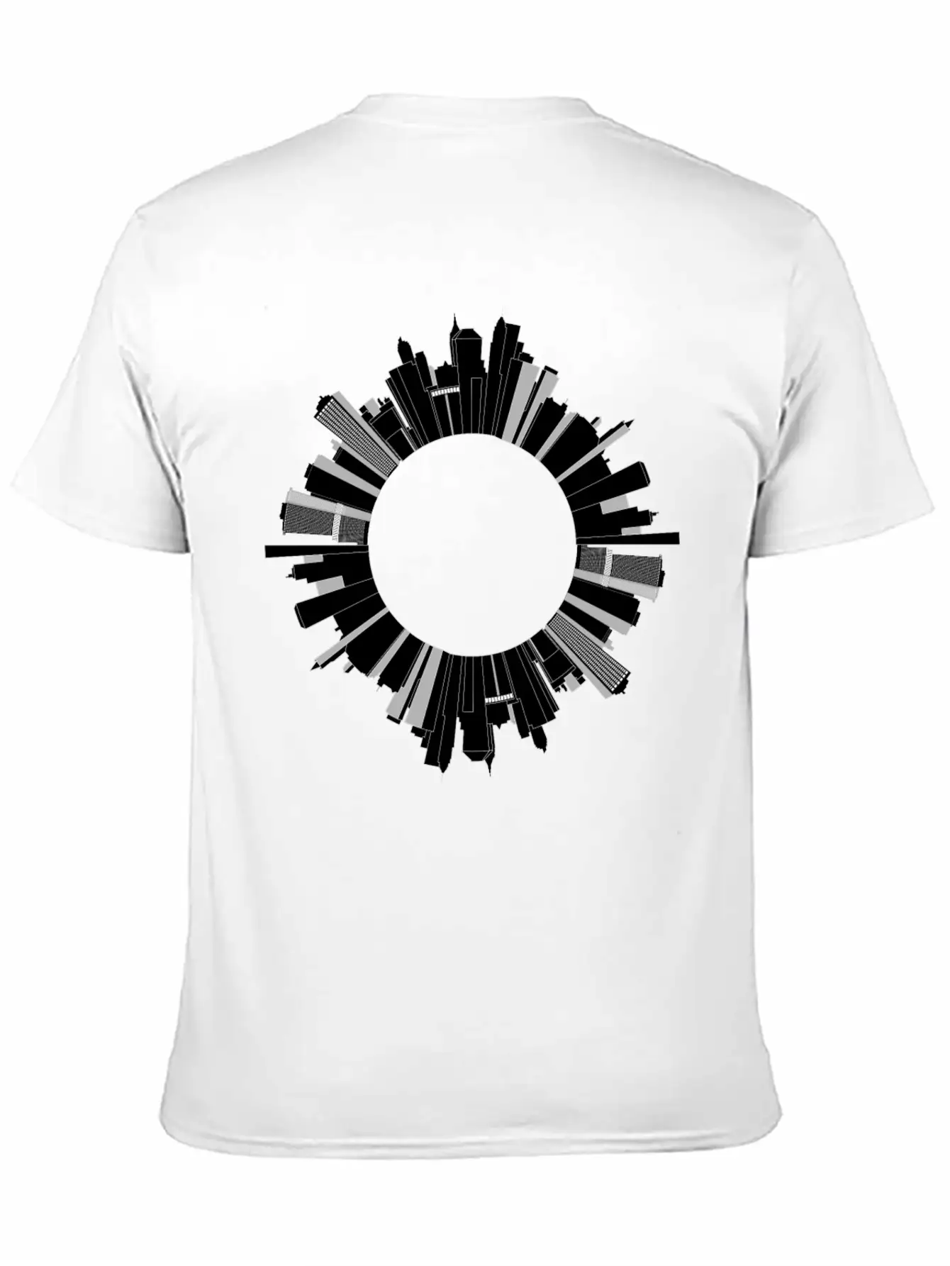 Cityscape Skyline Radial 3 Essential Cotton Tee For Daily Outfits ¨C Unisex Style
