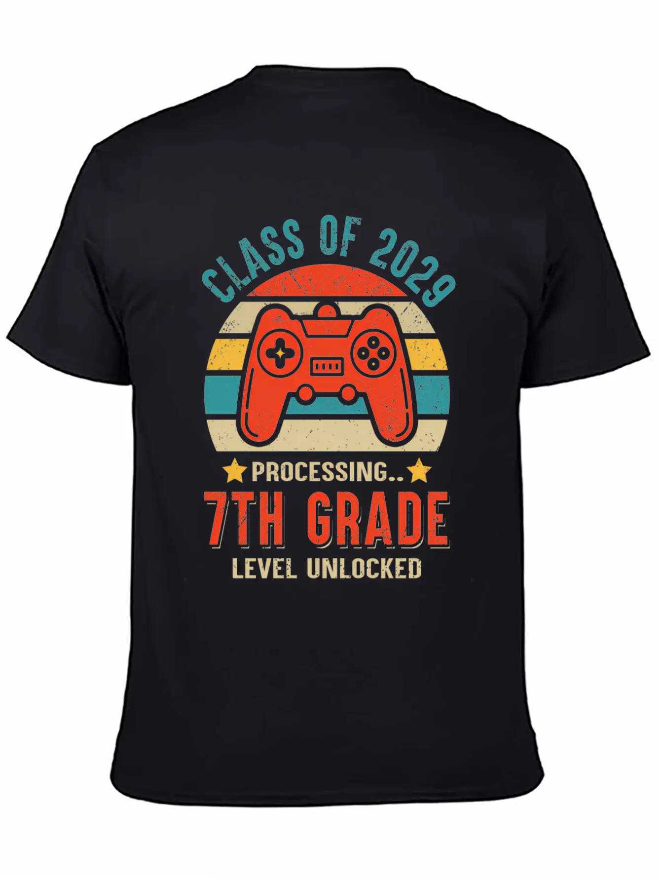 Class Of 2029 7Th Grade Unlocked Gaming Graduate Essential Cotton Tee For Daily Outfits ¨C Unisex Style