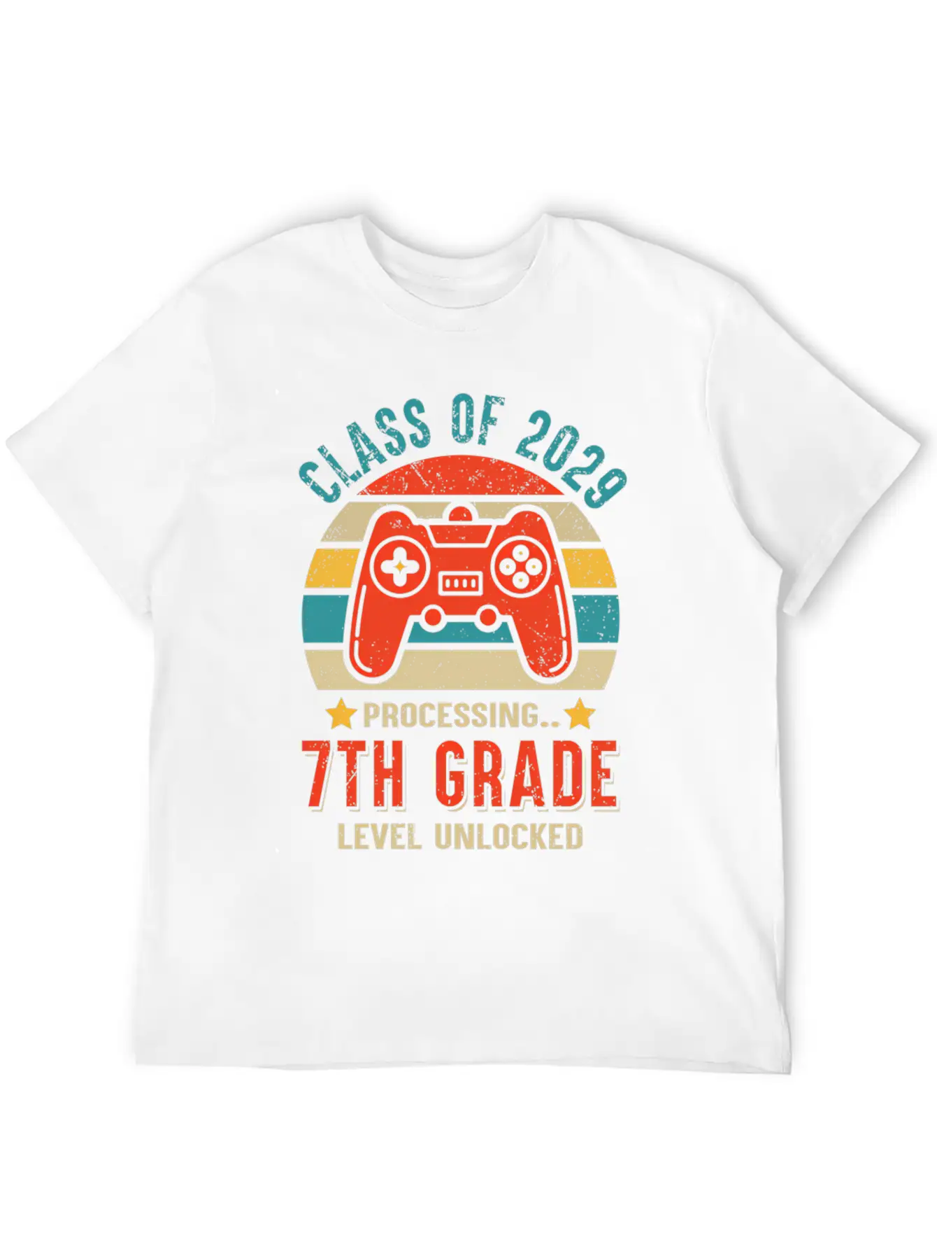 Class Of 2029 7Th Grade Unlocked Gaming Graduate Essential Cotton Tee For Daily Outfits ¨C Unisex Style