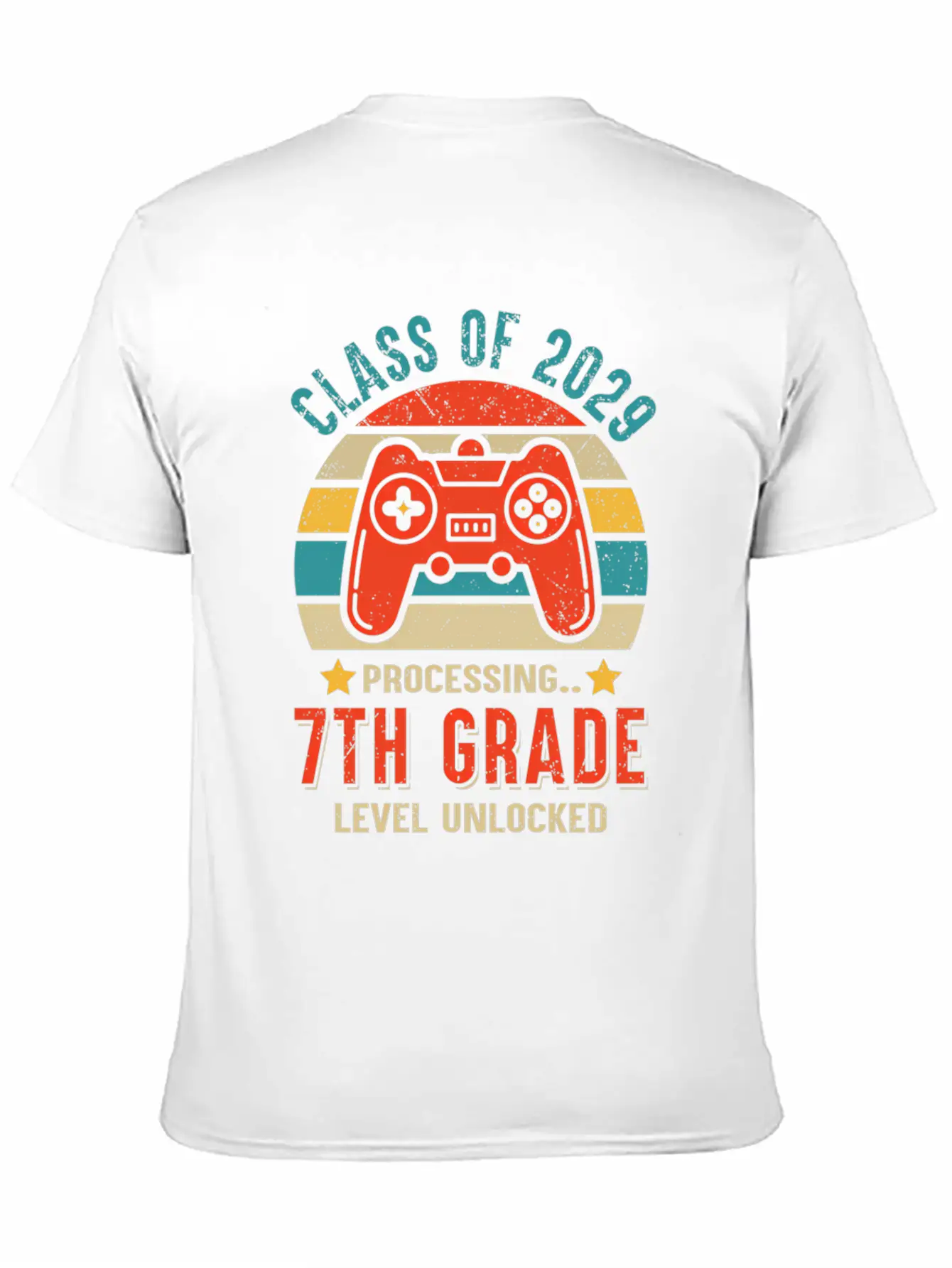 Class Of 2029 7Th Grade Unlocked Gaming Graduate Essential Cotton Tee For Daily Outfits ¨C Unisex Style