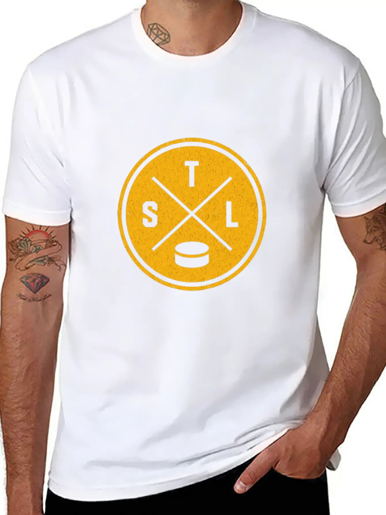 Classic St Louis Hockey Stl Outline Gift Tee Basic Graphic T-Shirt ¨C Daily Comfort In Soft Cotton