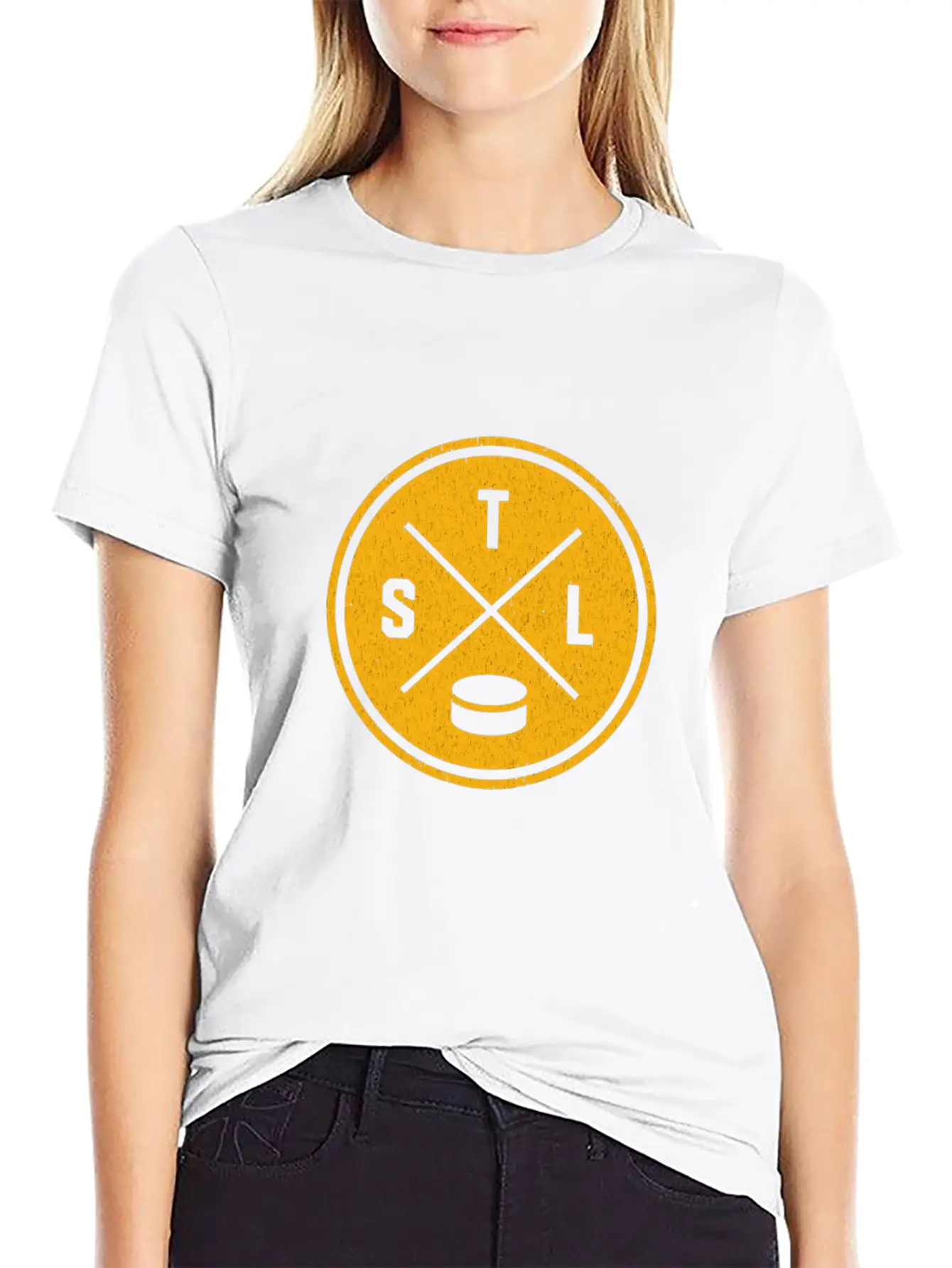 Classic St Louis Hockey Stl Outline Gift Tee Basic Graphic T-Shirt ¨C Daily Comfort In Soft Cotton