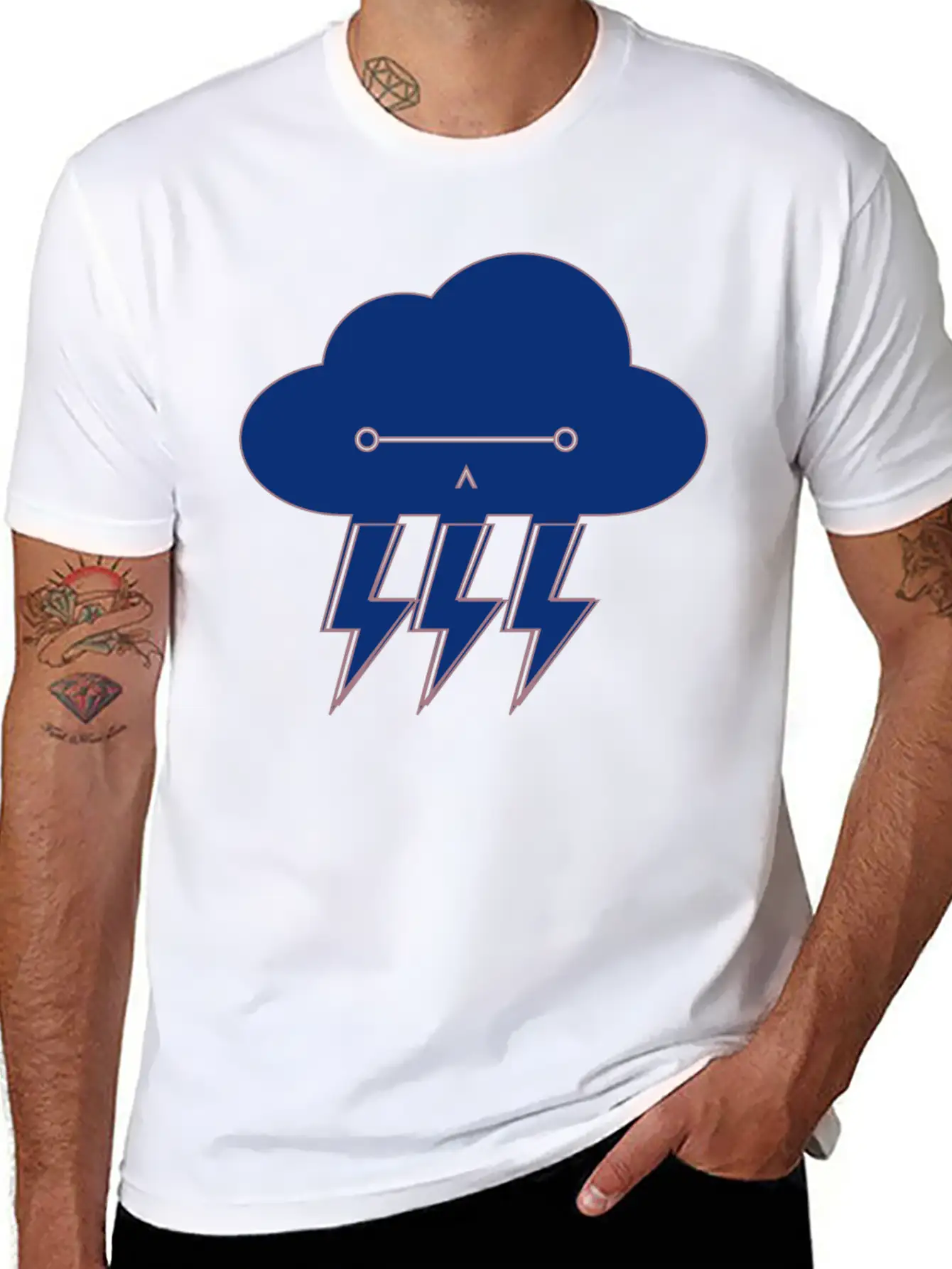 Cloud & Lightning | Glasses, Nerdy Basic Graphic T-Shirt ¨C Daily Comfort In Soft Cotton