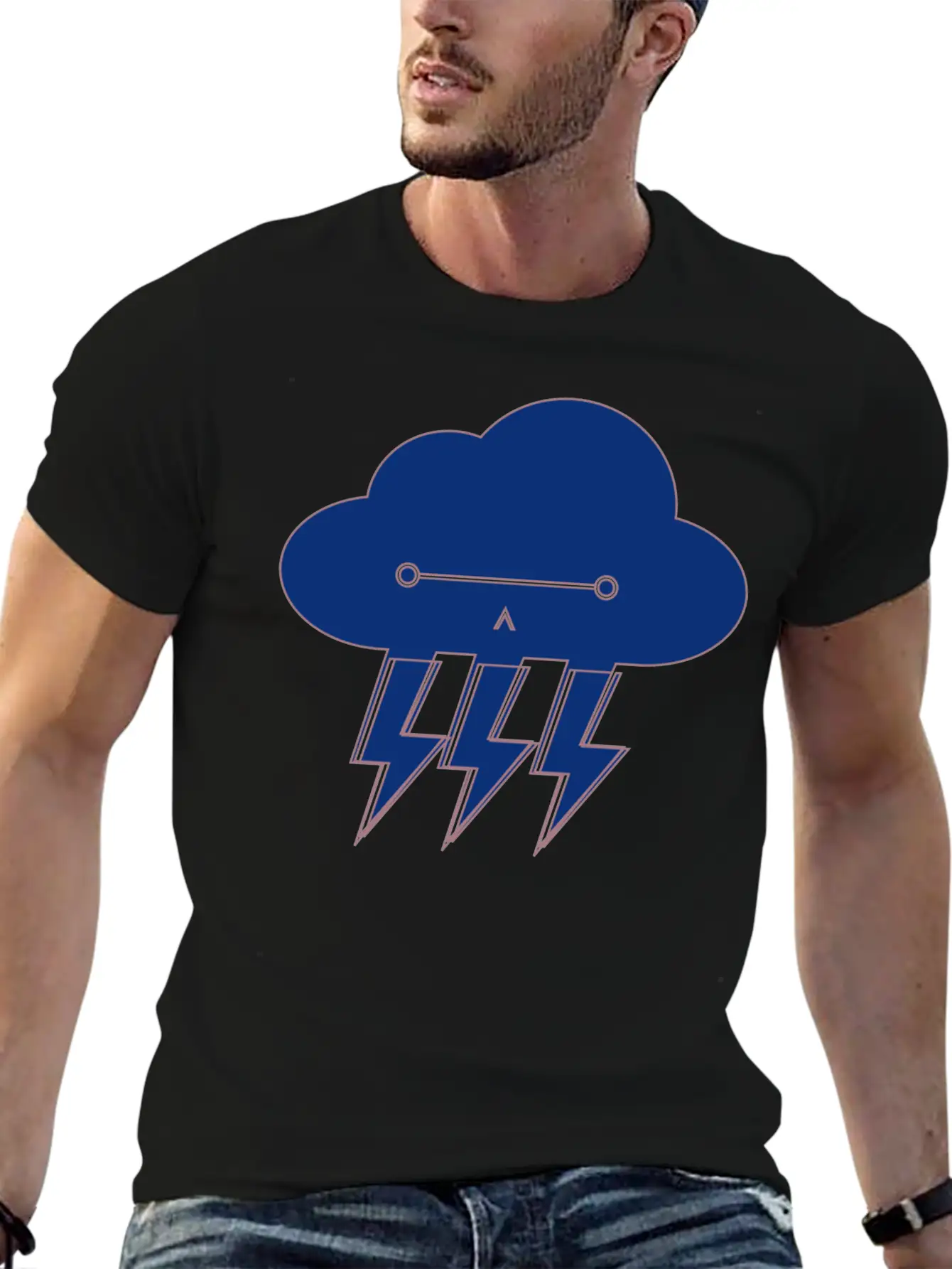 Cloud & Lightning | Glasses, Nerdy Basic Graphic T-Shirt ¨C Daily Comfort In Soft Cotton