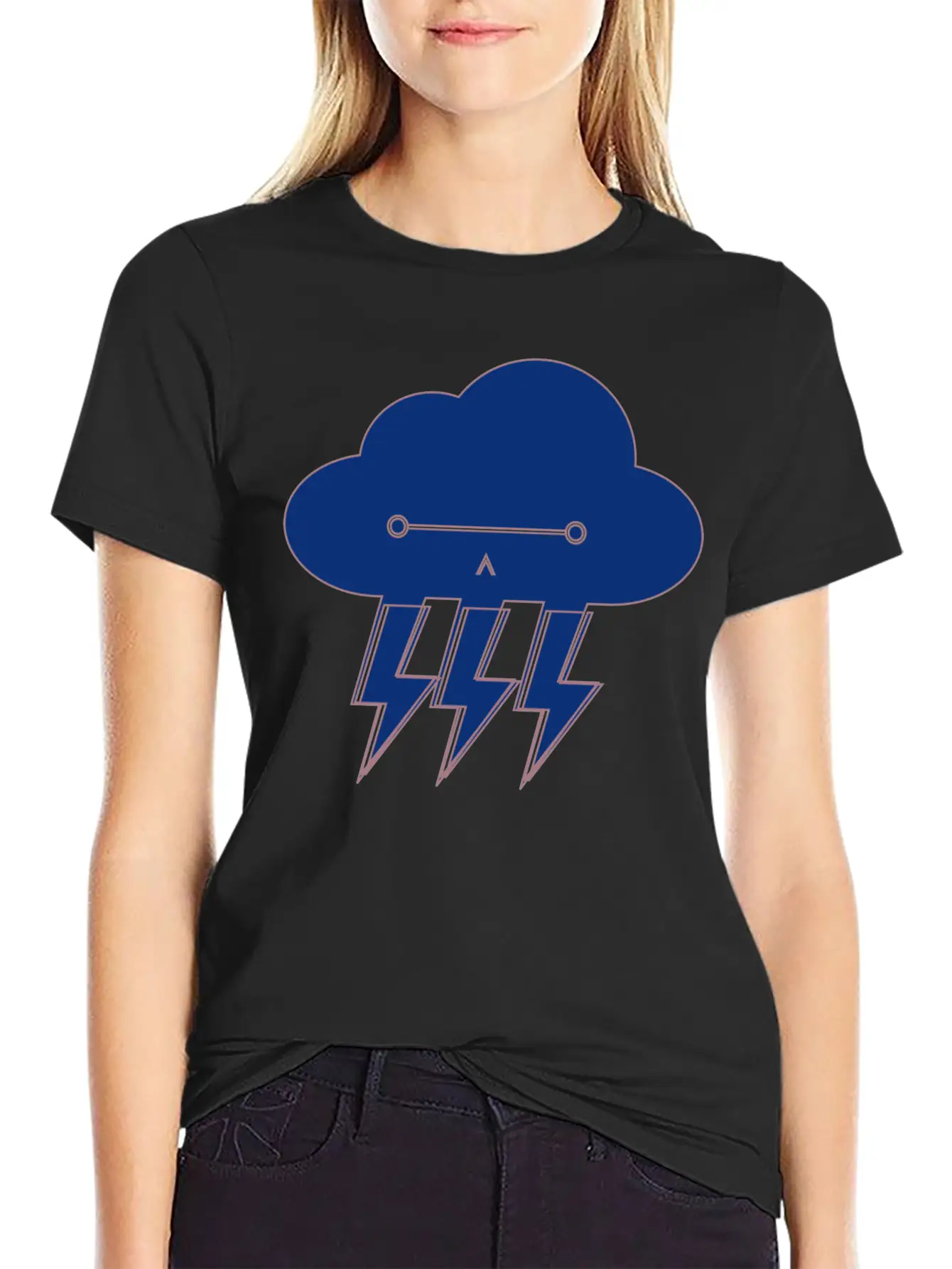 Cloud & Lightning | Glasses, Nerdy Basic Graphic T-Shirt ¨C Daily Comfort In Soft Cotton