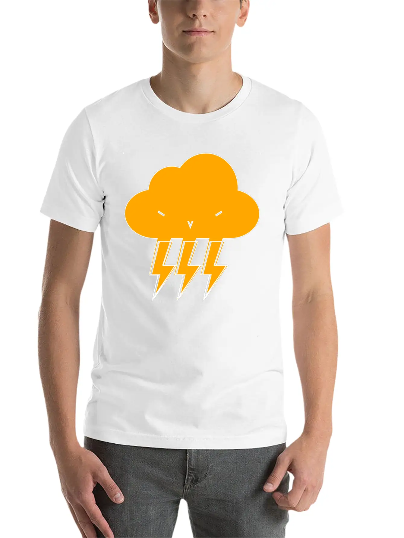 Cloud & Lightning | Hehe Essential Cotton Tee For Daily Outfits ¨C Unisex Style