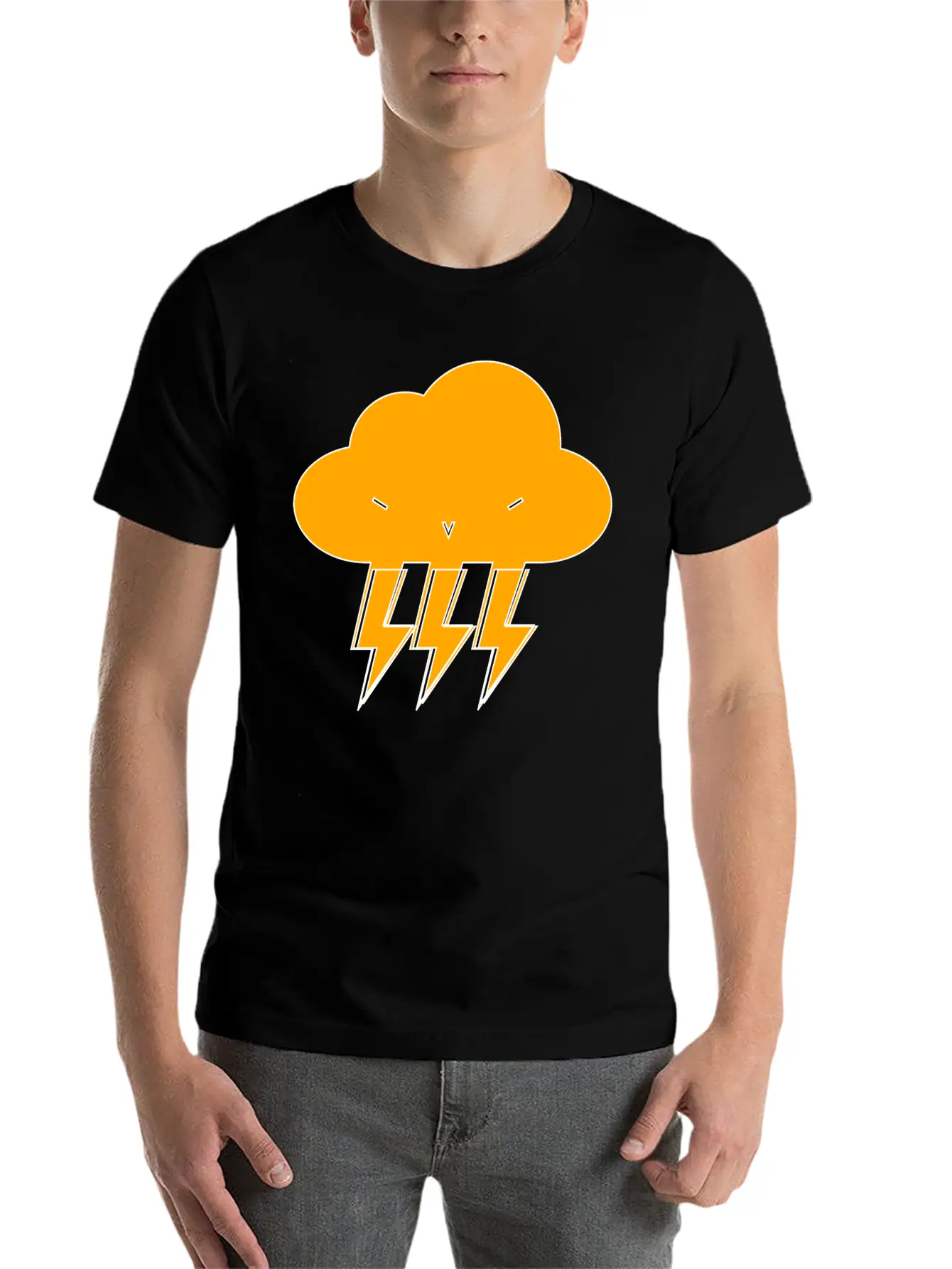 Cloud & Lightning | Hehe Essential Cotton Tee For Daily Outfits ¨C Unisex Style