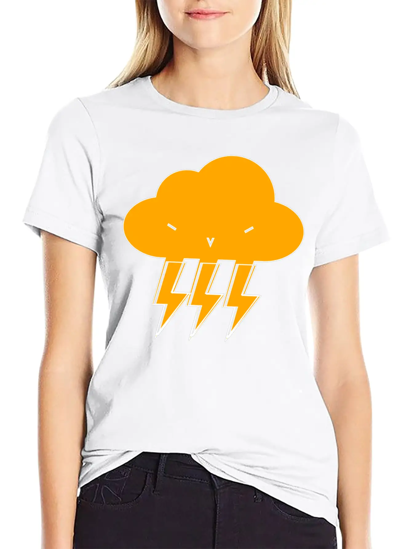 Cloud & Lightning | Hehe Essential Cotton Tee For Daily Outfits ¨C Unisex Style