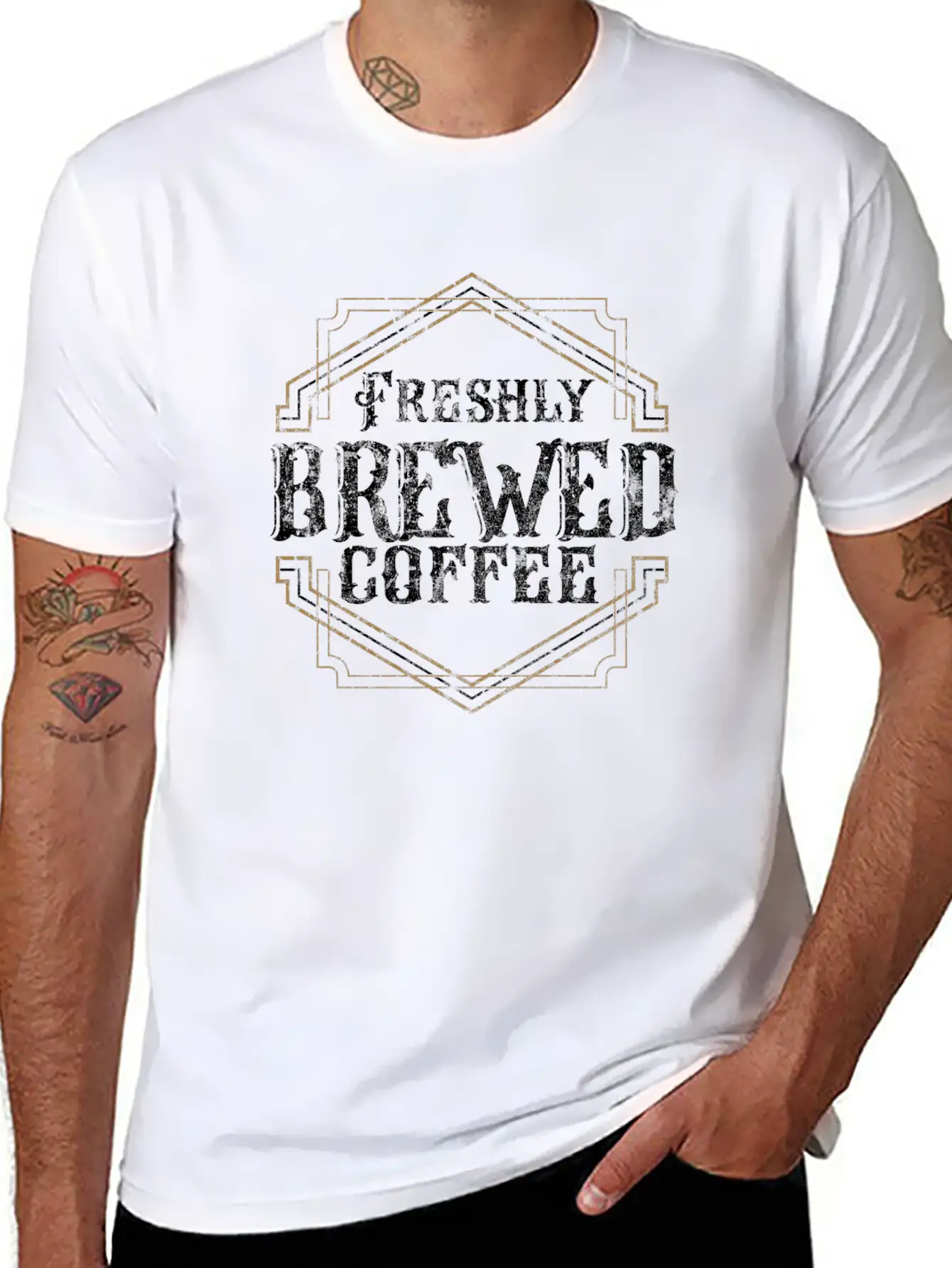 Coffee Caffeine Gift Idea Essential Cotton Tee For Daily Outfits ¨C Unisex Style