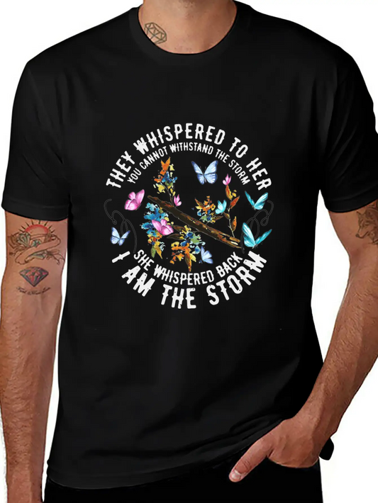 Colorful Butterflies I Am The Storm - Feminist Essential Cotton Tee For Daily Outfits ¨C Unisex Style