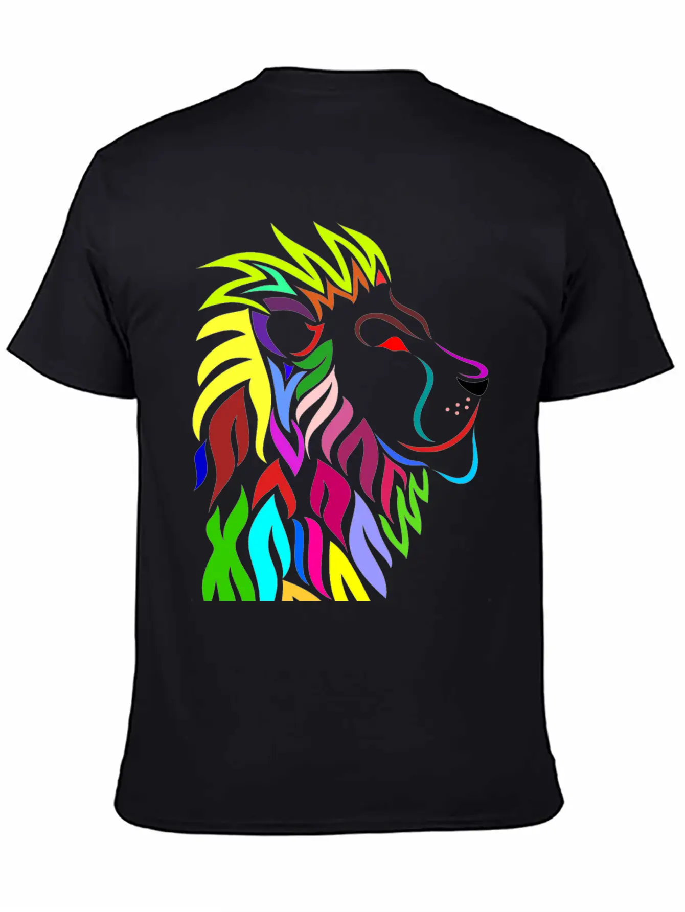 Colorful Lion Head Essential Cotton Tee For Daily Outfits ¨C Unisex Style