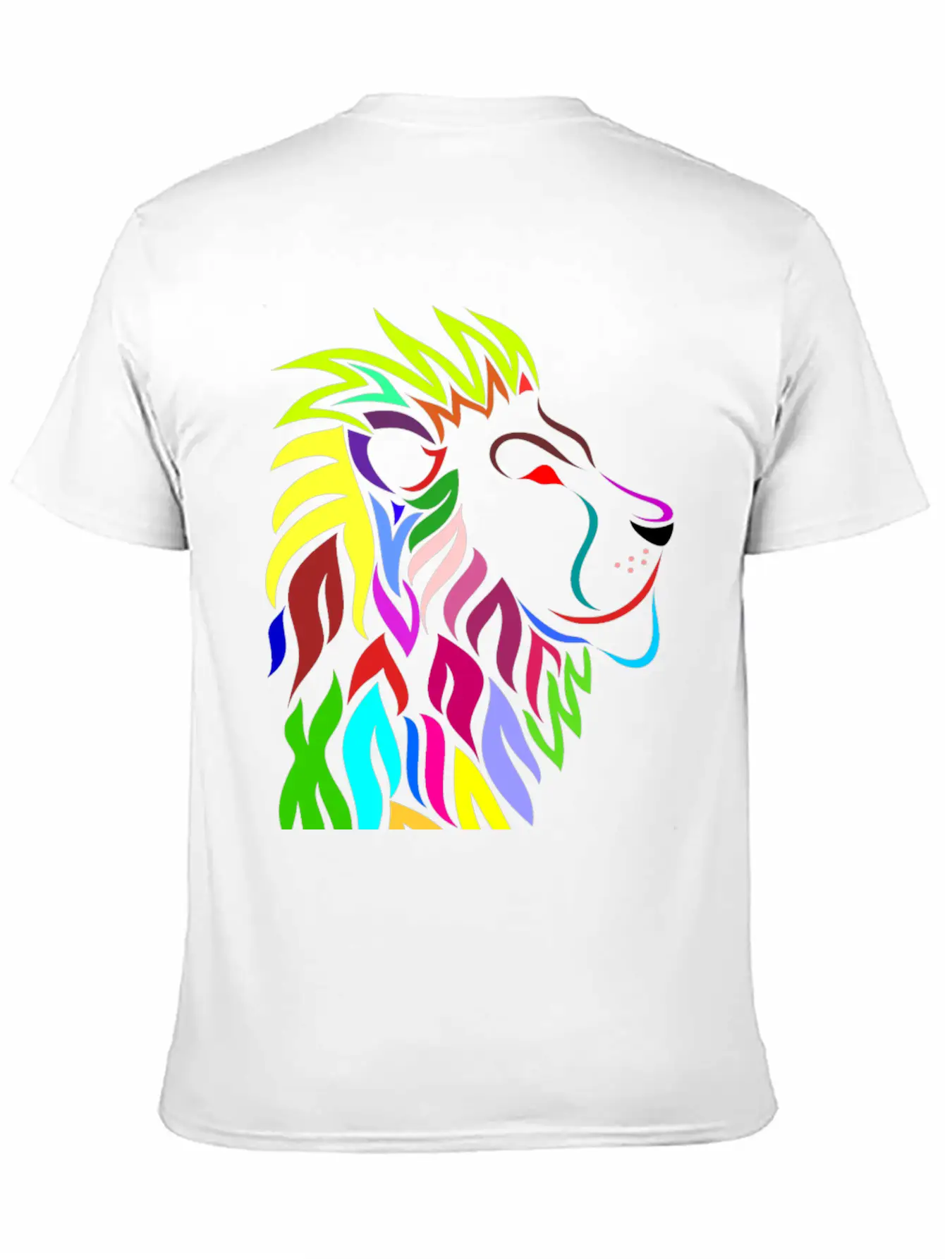 Colorful Lion Head Essential Cotton Tee For Daily Outfits ¨C Unisex Style