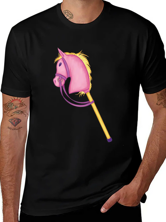 Colorful Stick Horse Cool Hobby Horse Gifts Essential Cotton Tee For Daily Outfits ¨C Unisex Style