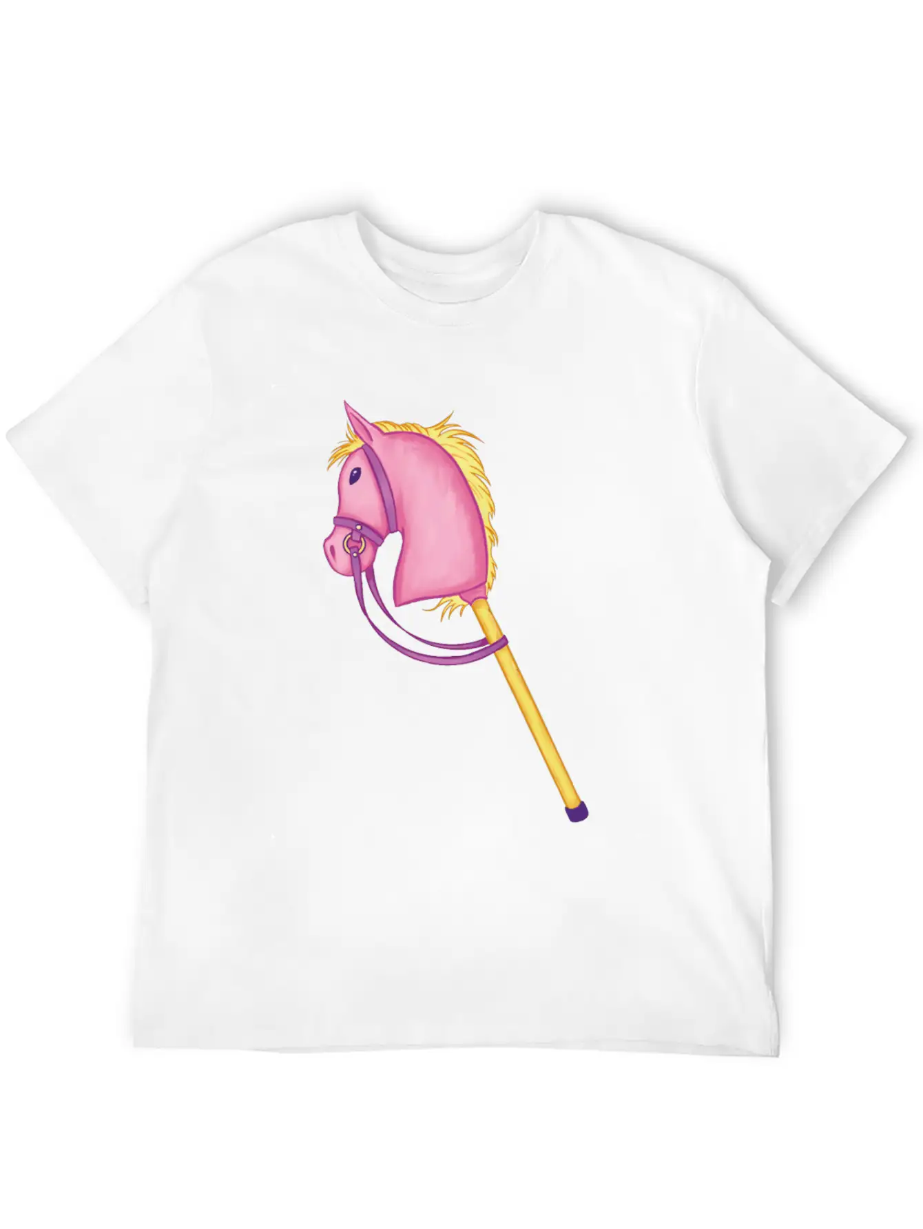 Colorful Stick Horse Cool Hobby Horse Gifts Essential Cotton Tee For Daily Outfits ¨C Unisex Style