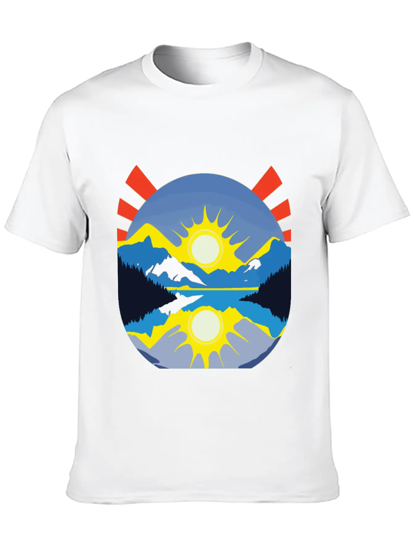Colorful Sunrise Over Mountains And Lake Soft Cotton Short Sleeve Tee ¨C Unisex Wardrobe Staple