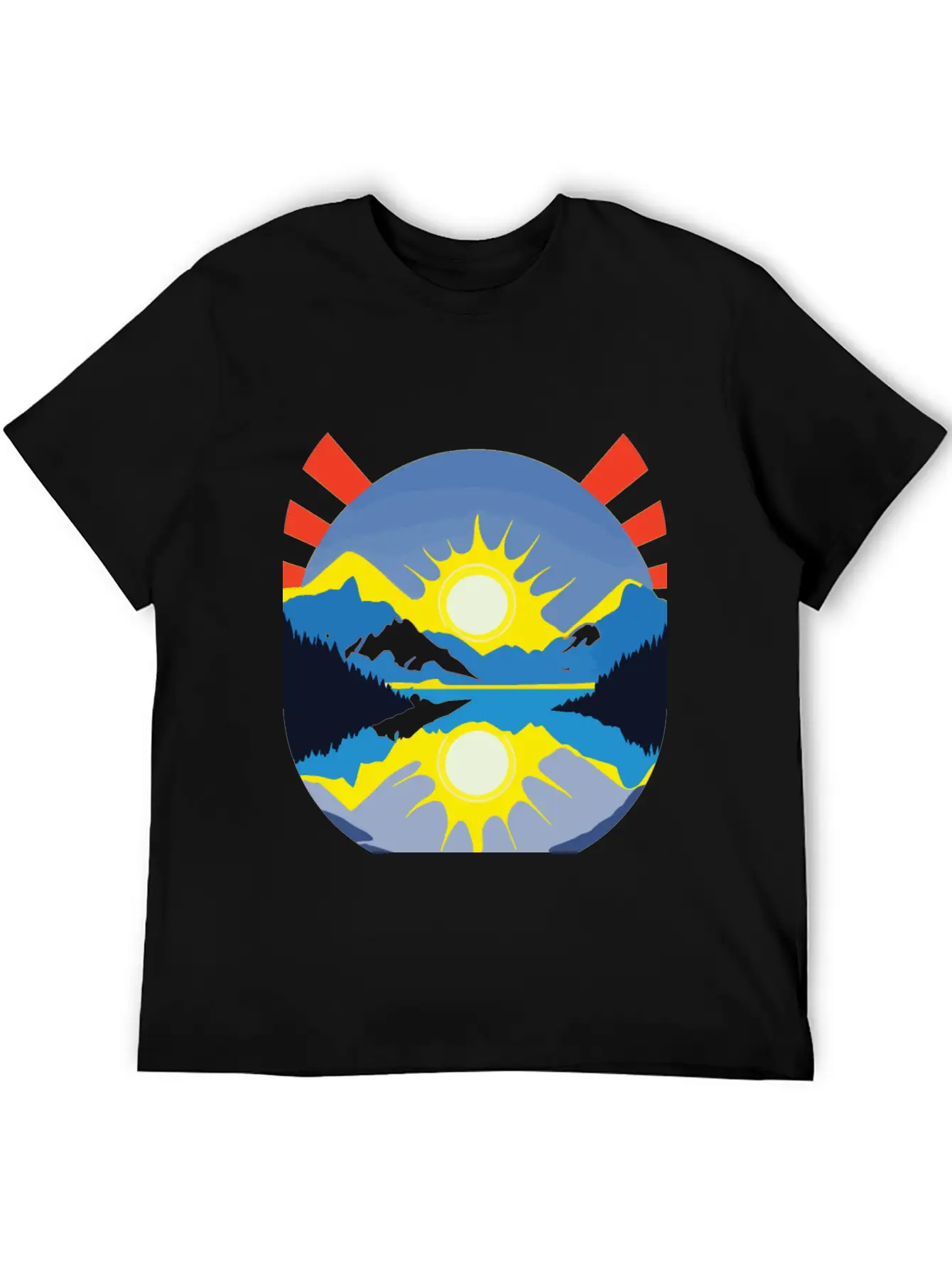 Colorful Sunrise Over Mountains And Lake Soft Cotton Short Sleeve Tee ¨C Unisex Wardrobe Staple