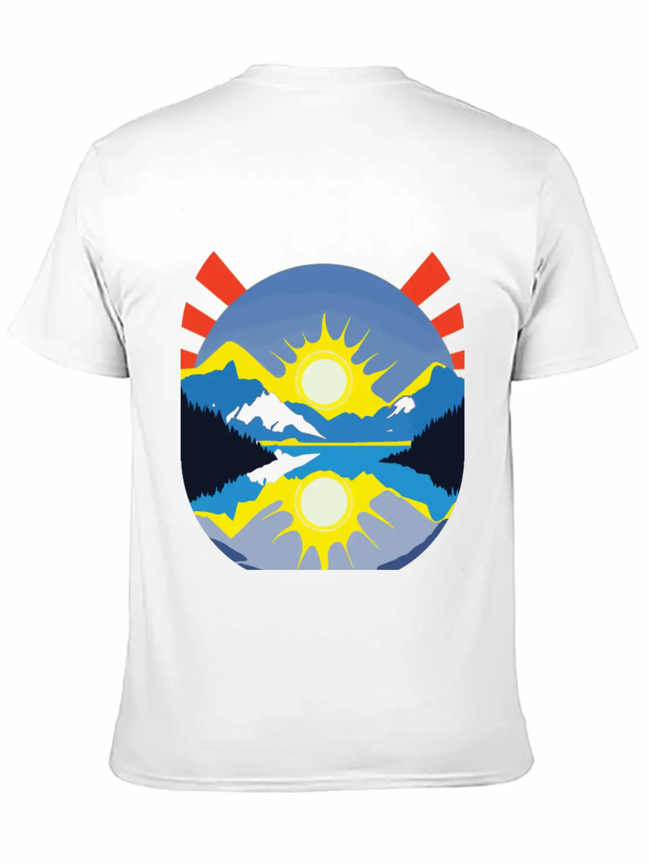 Colorful Sunrise Over Mountains And Lake Soft Cotton Short Sleeve Tee ¨C Unisex Wardrobe Staple