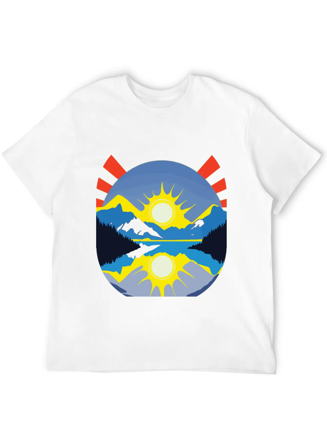 Colorful Sunrise Over Mountains And Lake Soft Cotton Short Sleeve Tee ¨C Unisex Wardrobe Staple