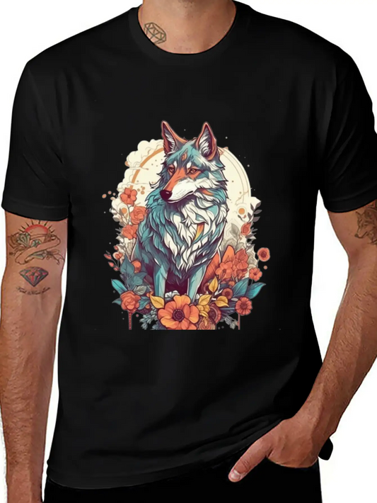 Colorful Wolf Essential Cotton Tee For Daily Outfits ¨C Unisex Style