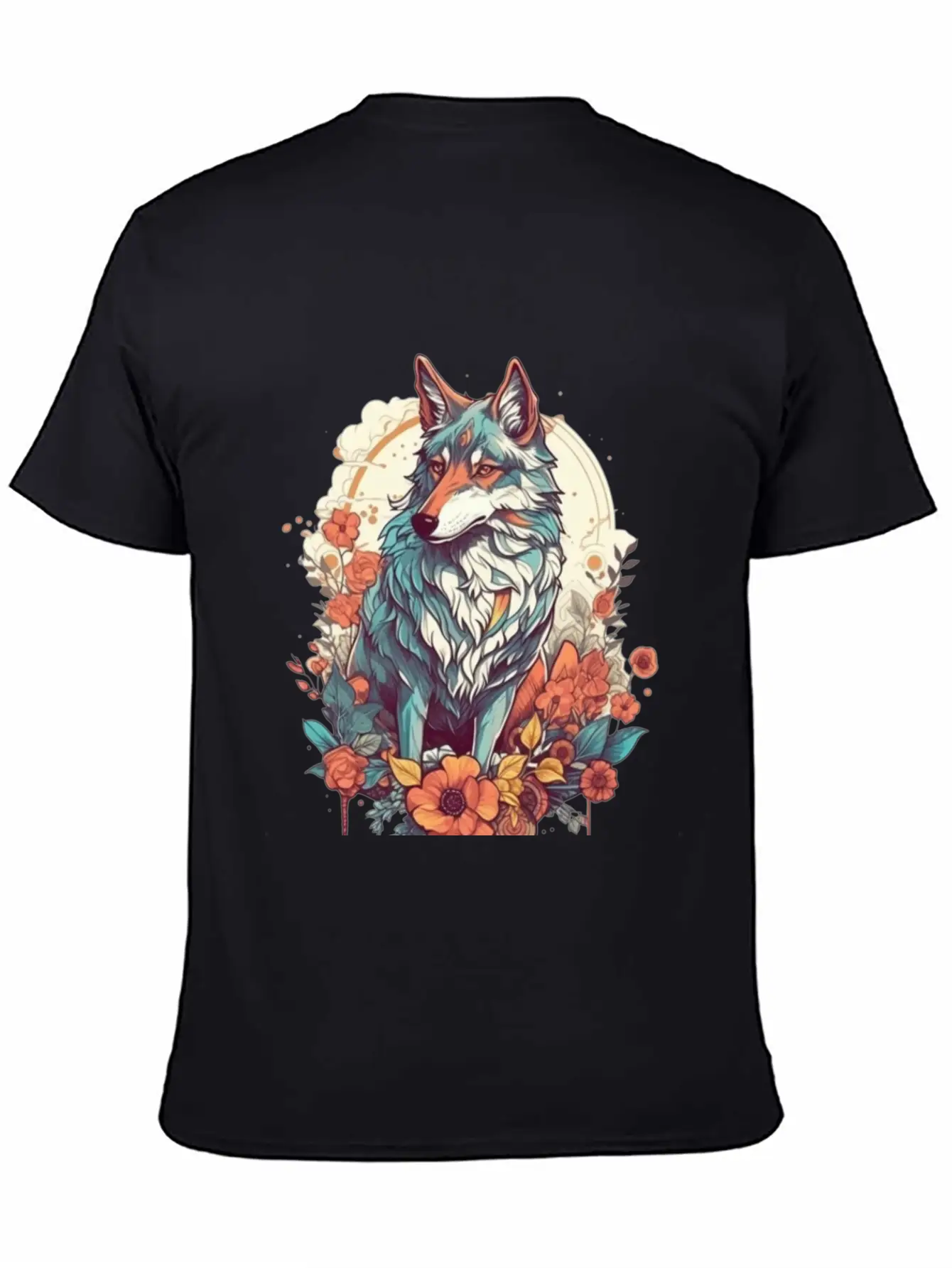 Colorful Wolf Essential Cotton Tee For Daily Outfits ¨C Unisex Style