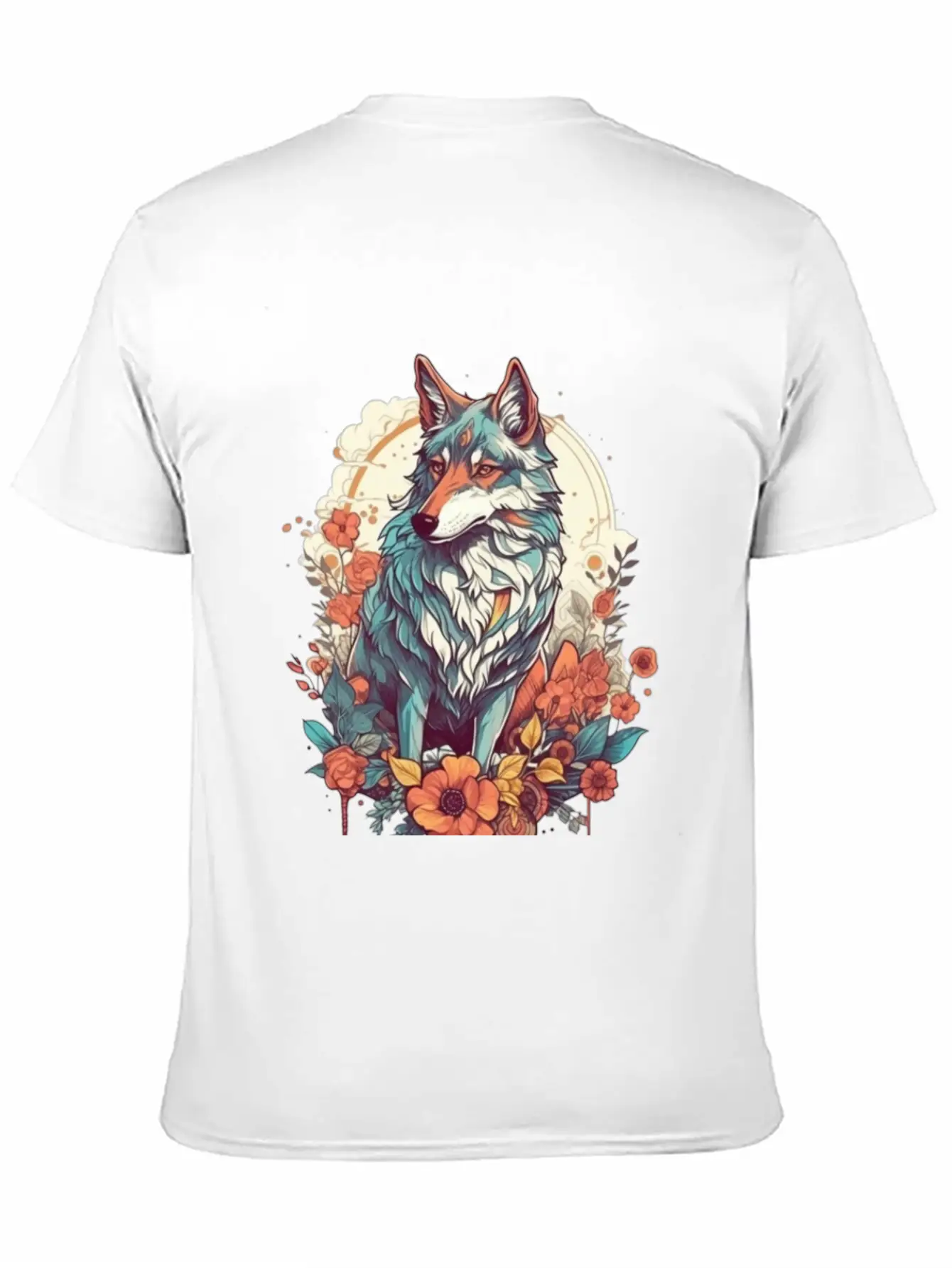 Colorful Wolf Essential Cotton Tee For Daily Outfits ¨C Unisex Style