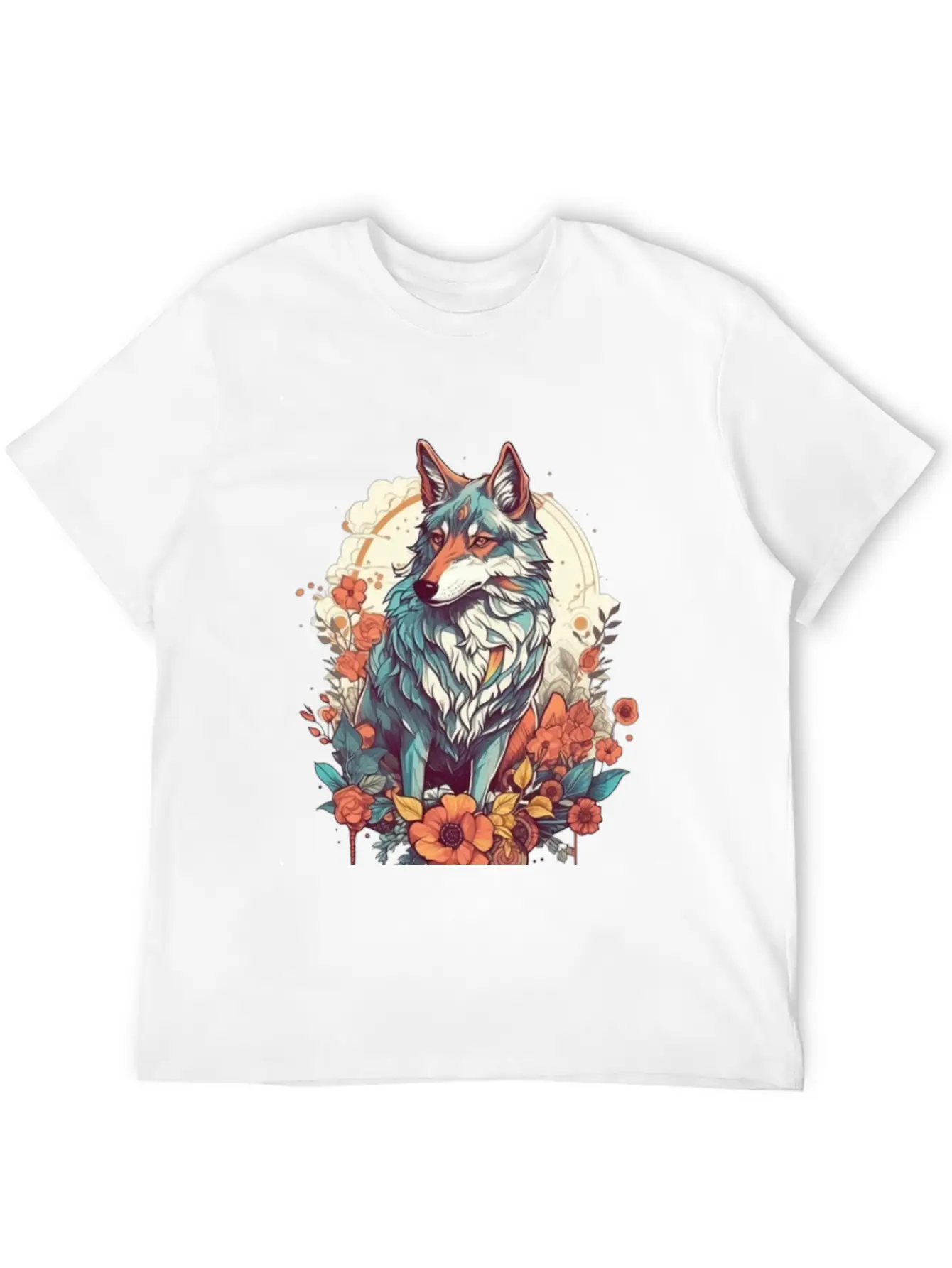 Colorful Wolf Essential Cotton Tee For Daily Outfits ¨C Unisex Style