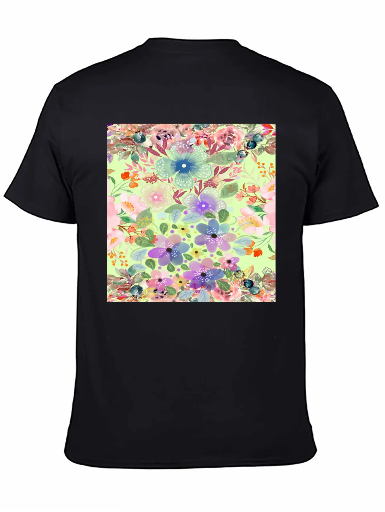 Colrful Floral Pattern Soft Cotton Short Sleeve Tee ¨C Unisex Wardrobe Staple
