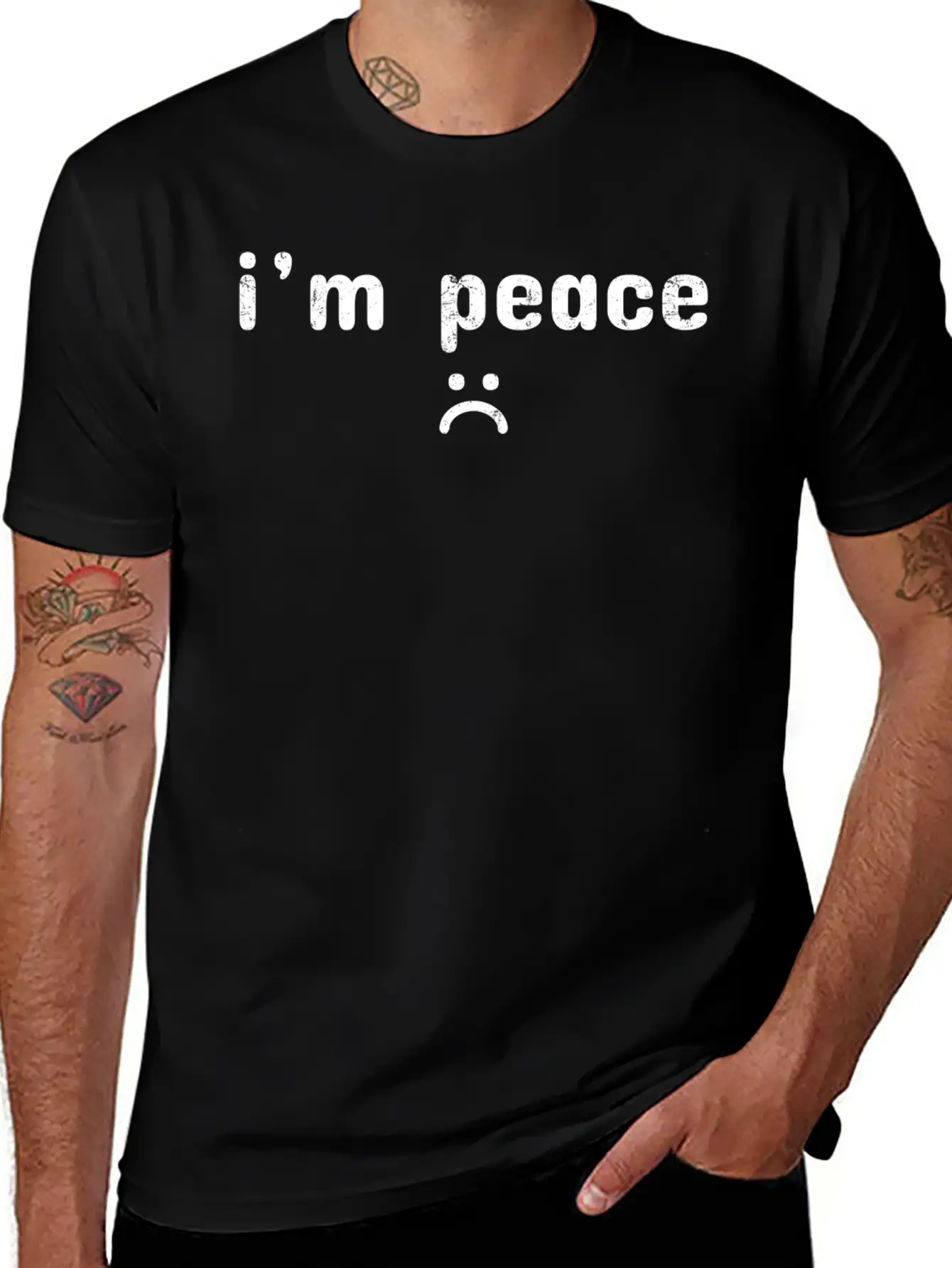 Come In Peace Im Peace Sad Basic Graphic T-Shirt ¨C Daily Comfort In Soft Cotton