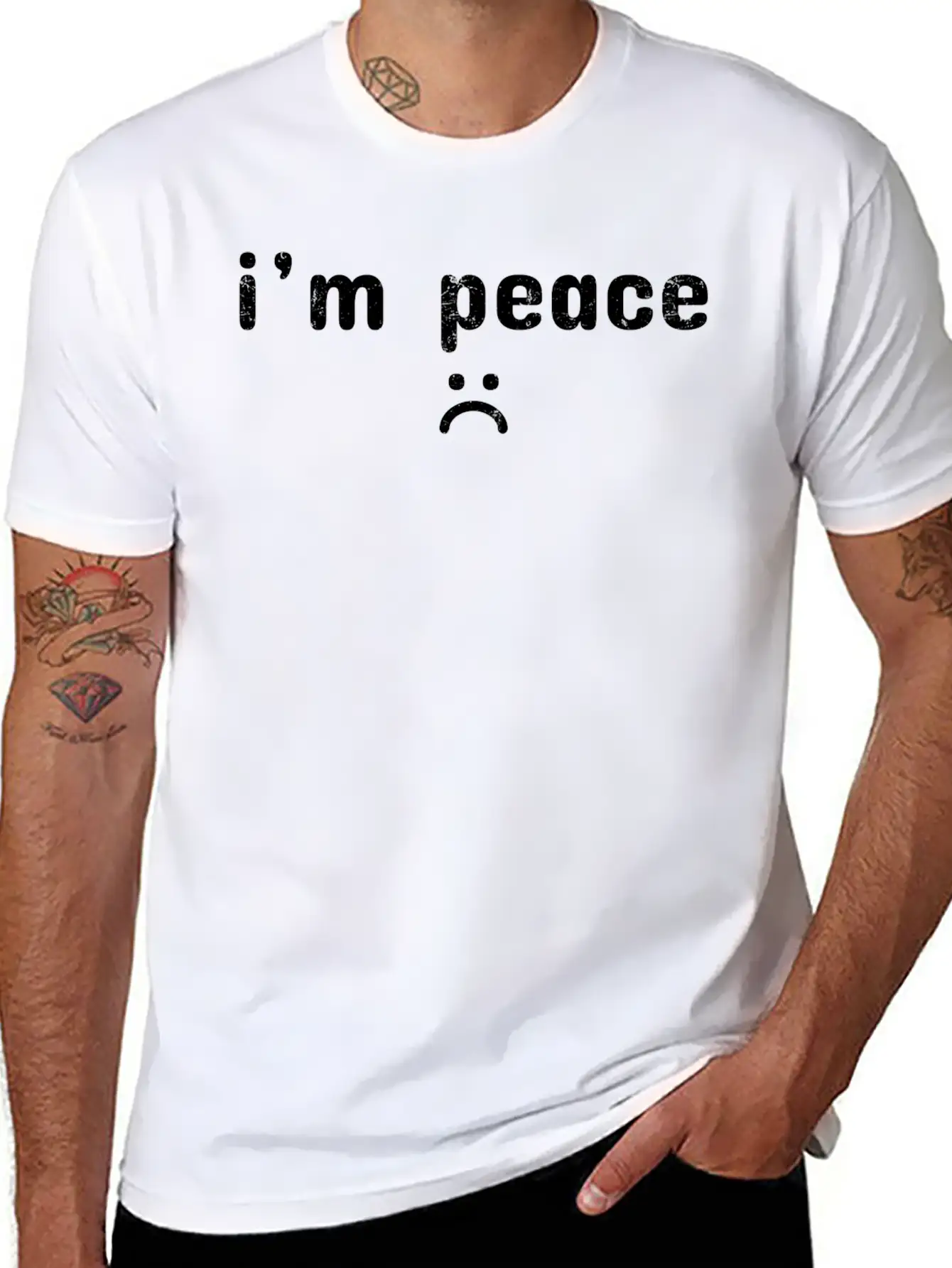 Come In Peace Im Peace Sad Basic Graphic T-Shirt ¨C Daily Comfort In Soft Cotton