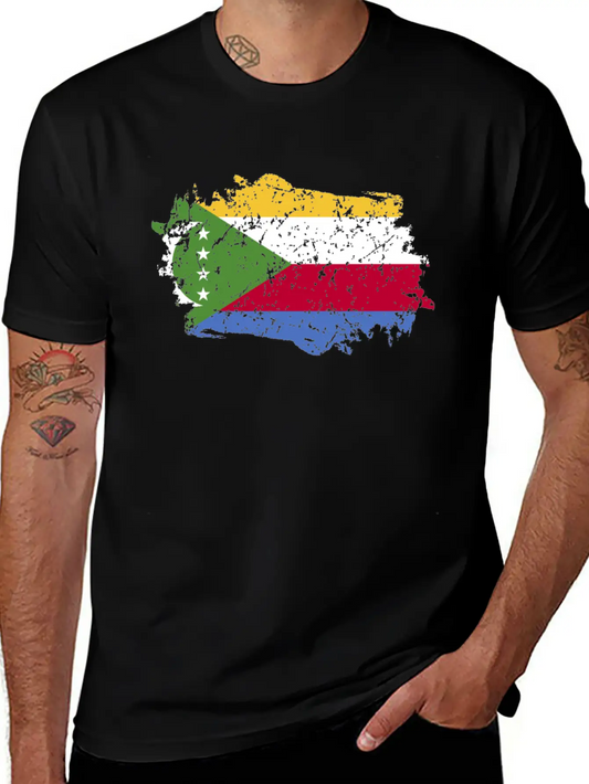 Comoros Flag Grunge Country Flag Comoros Soft Cotton Short Sleeve Tee ¨C Unisex Wardrobe Staple