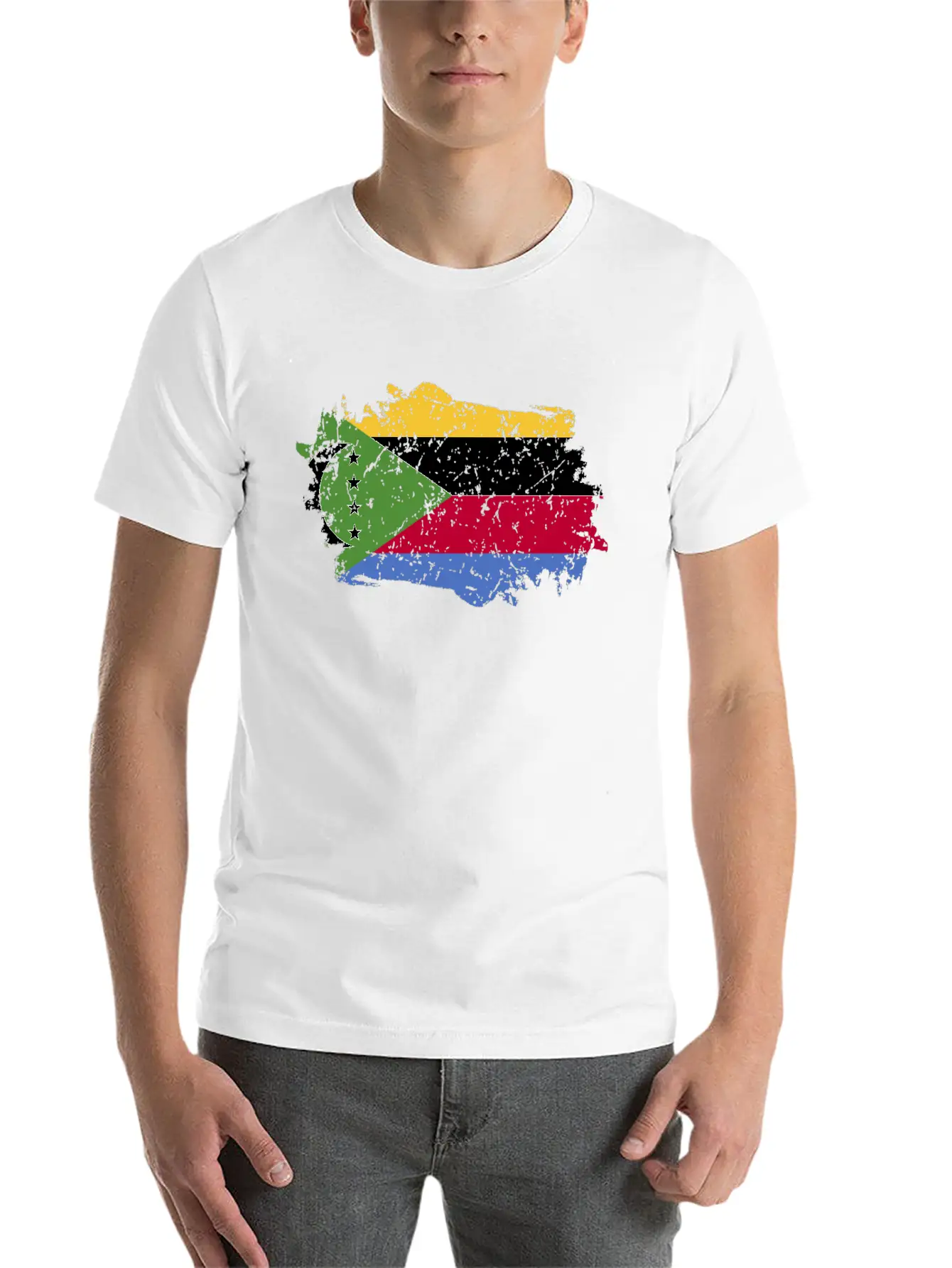 Comoros Flag Grunge Country Flag Comoros Soft Cotton Short Sleeve Tee ¨C Unisex Wardrobe Staple