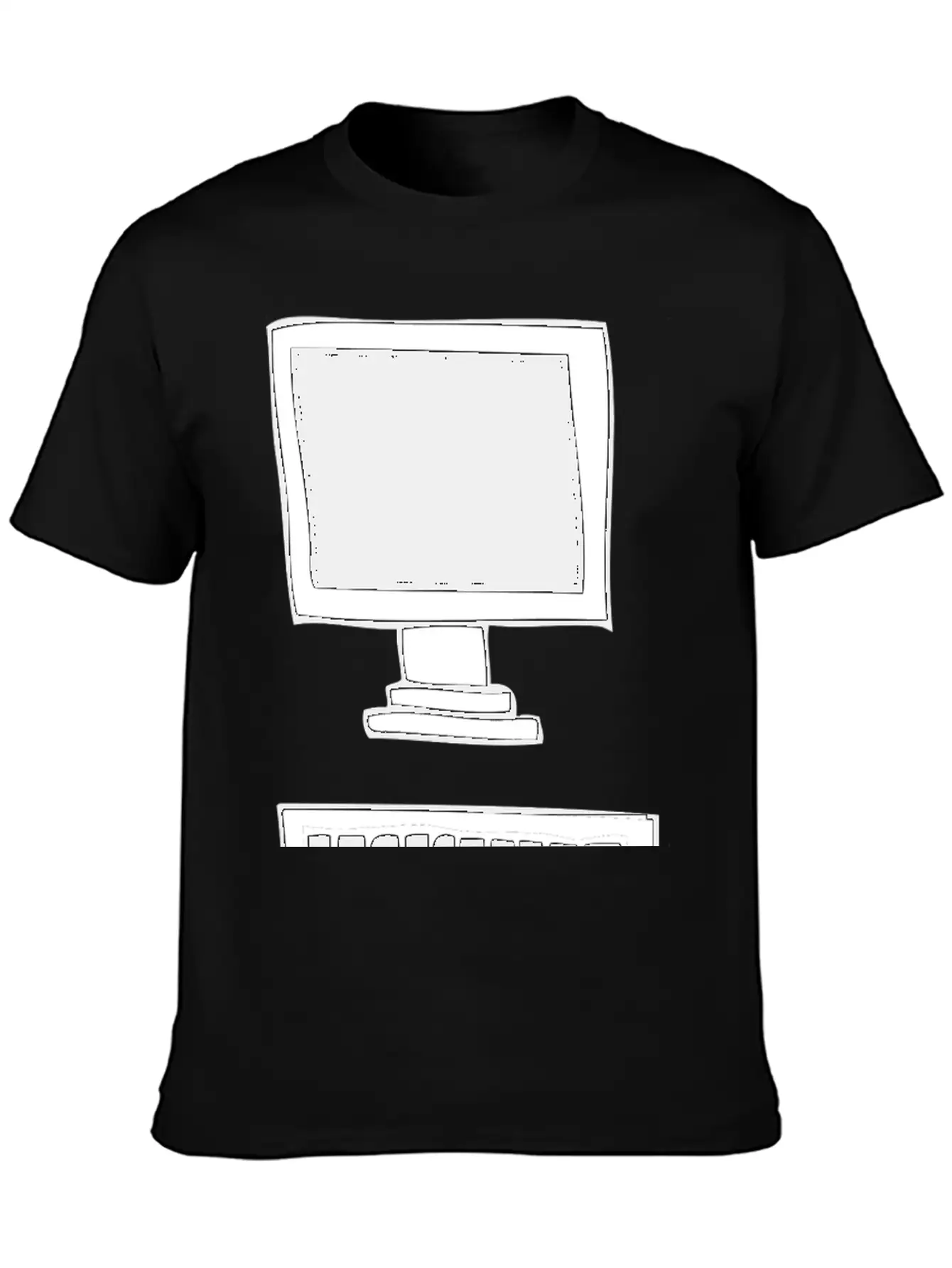Computer With Keyboard Basic Graphic T-Shirt ¨C Daily Comfort In Soft Cotton