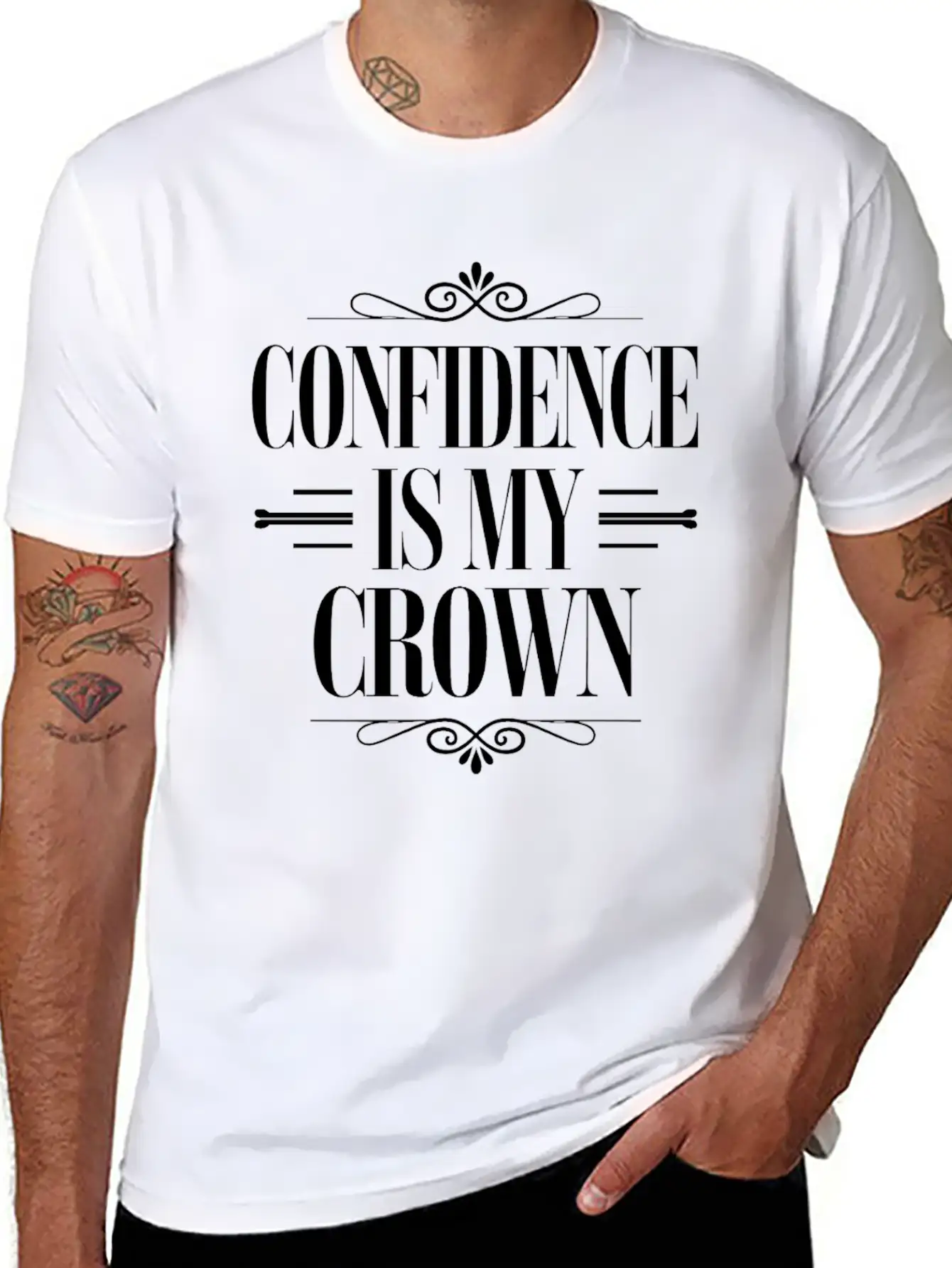 Confidence Is My Crown Leo Character Zodiac Soft Cotton Short Sleeve Tee ¨C Unisex Wardrobe Staple