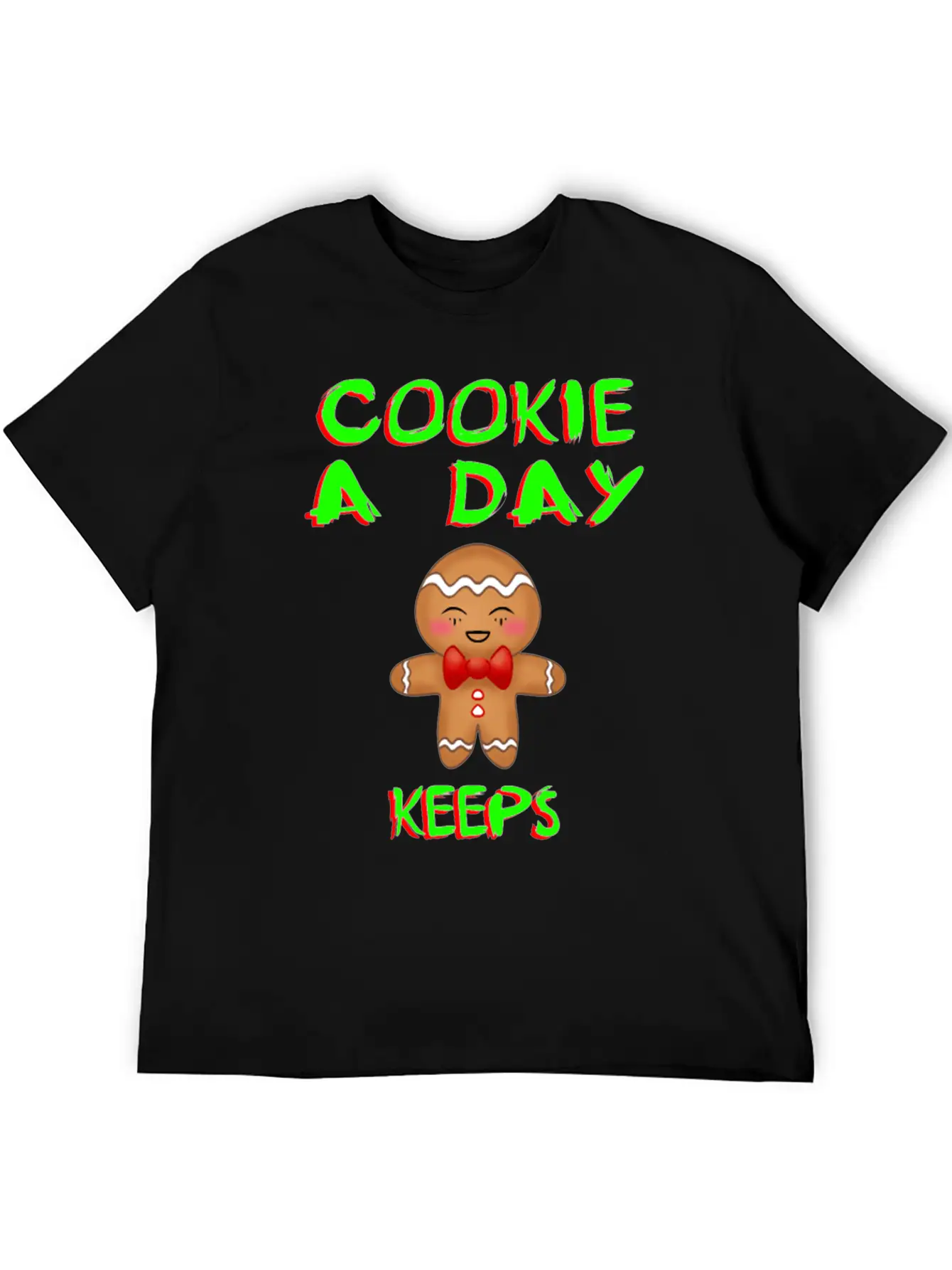 Cookie A Day Keeps Bad Mood Away. Gingerbread Man Essential Cotton Tee For Daily Outfits ¨C Unisex Style