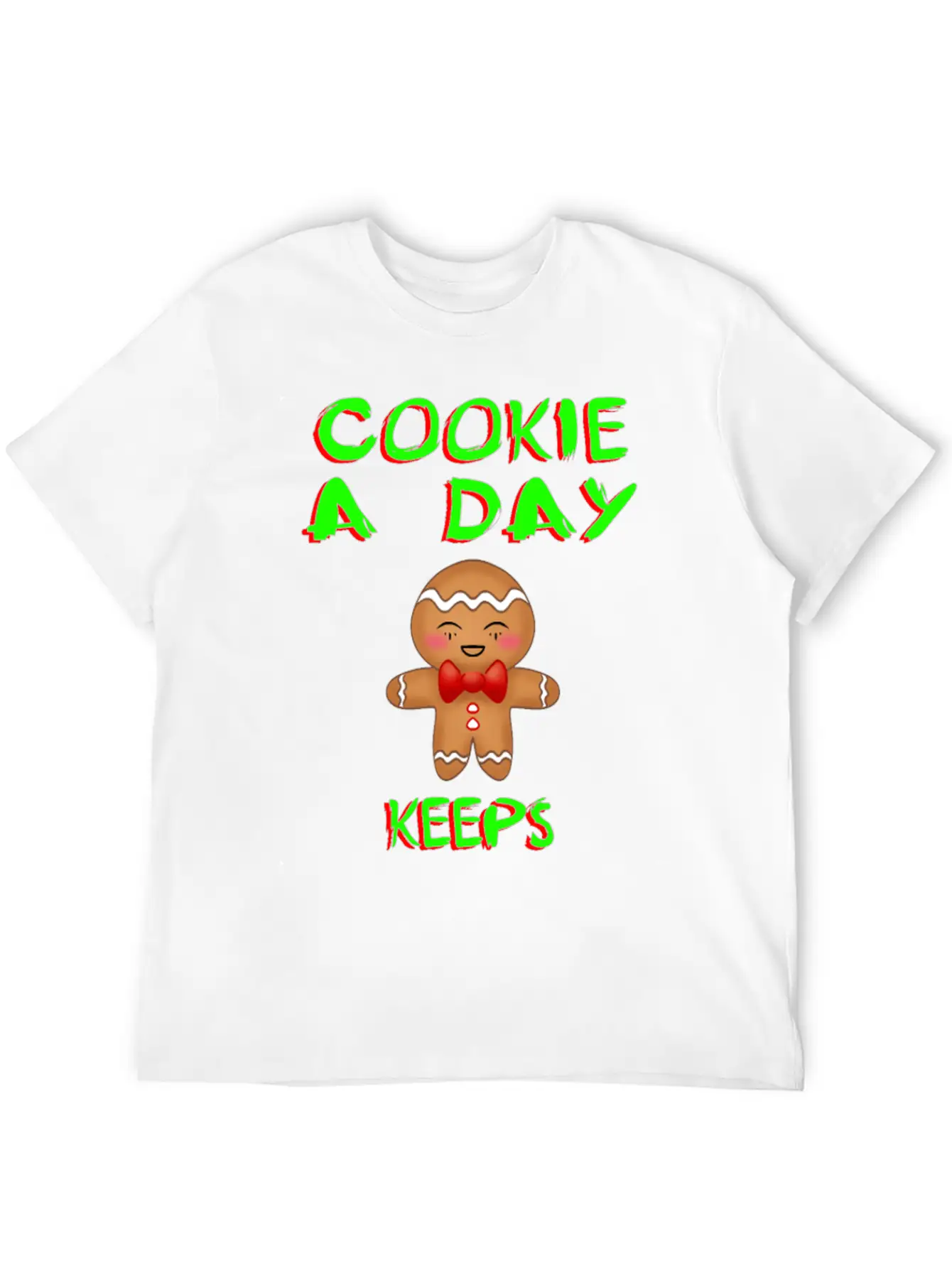Cookie A Day Keeps Bad Mood Away. Gingerbread Man Essential Cotton Tee For Daily Outfits ¨C Unisex Style