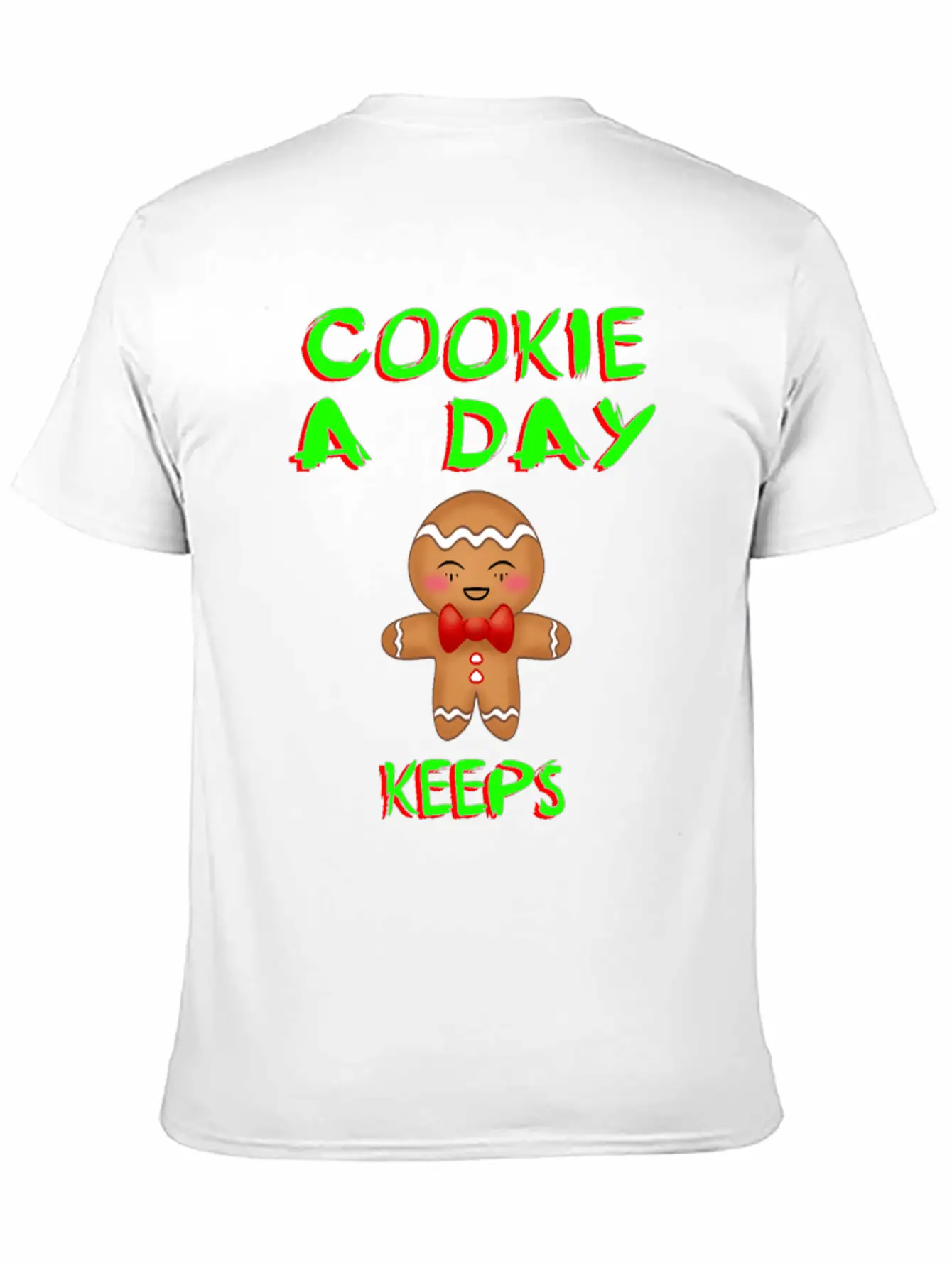 Cookie A Day Keeps Bad Mood Away. Gingerbread Man Essential Cotton Tee For Daily Outfits ¨C Unisex Style