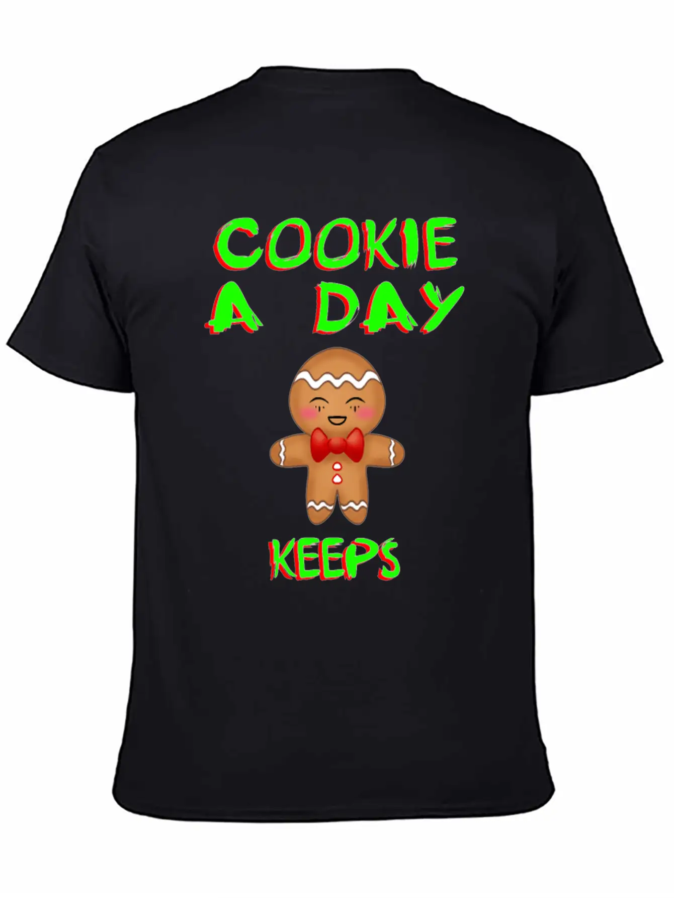 Cookie A Day Keeps Bad Mood Away. Gingerbread Man Essential Cotton Tee For Daily Outfits ¨C Unisex Style