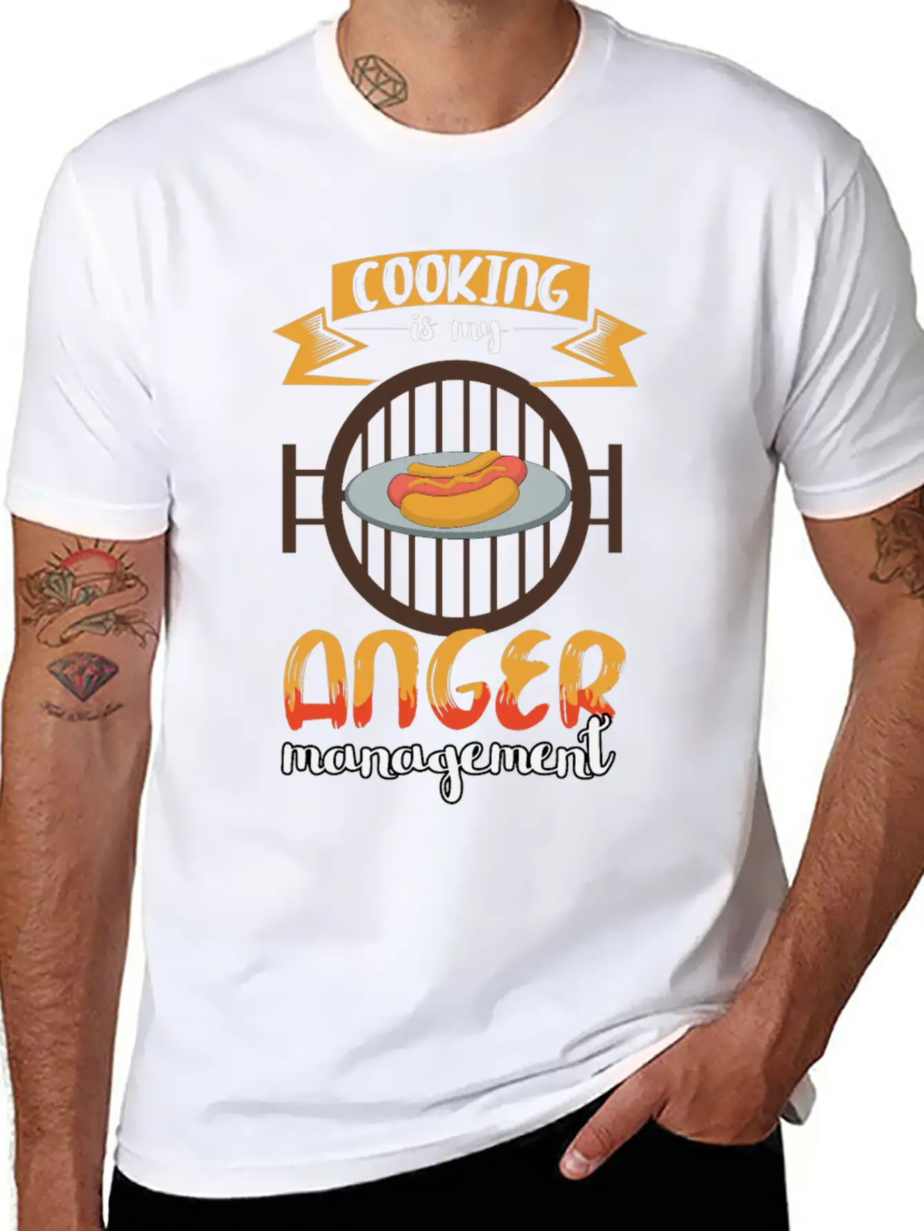 Cooking Is My Anger Management Chef Essential Cotton Tee For Daily Outfits ¨C Unisex Style