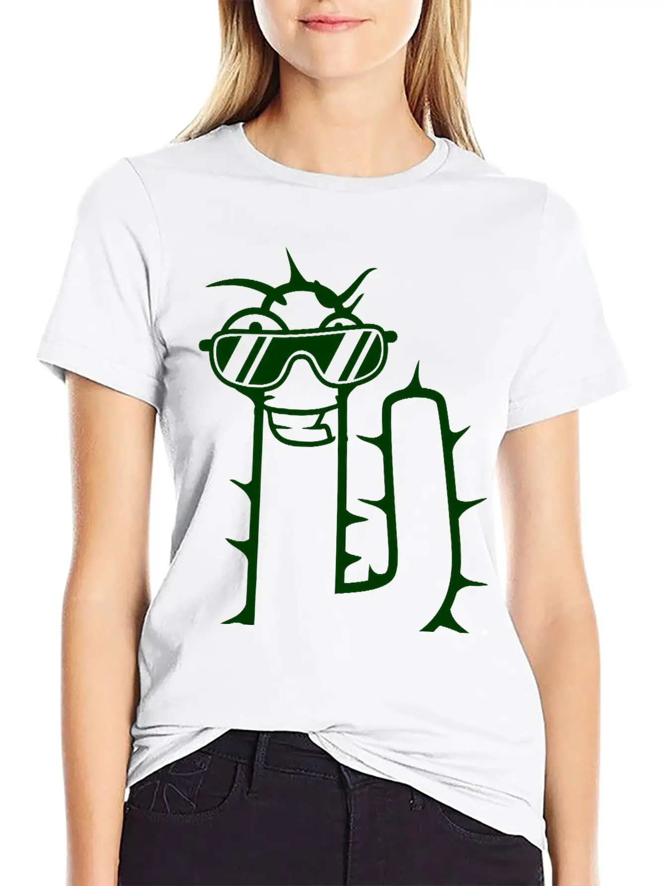 Cool DJ Desert Cactus Sunglasses Funny Music Party Basic Graphic T-Shirt ¨C Daily Comfort In Soft Cotton
