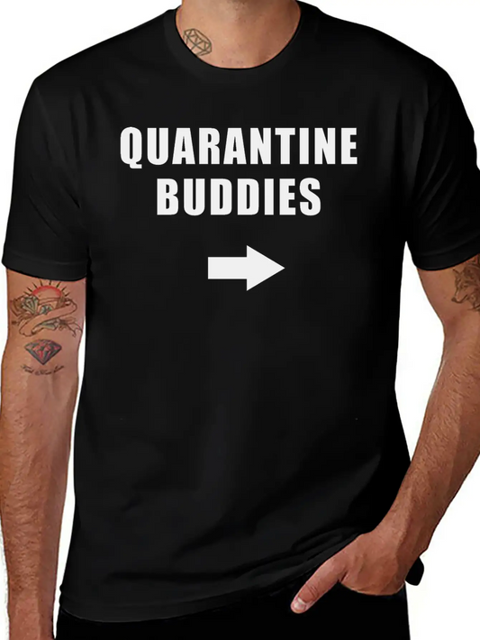 Coronavirus Quarantine Buddies (left Arrow) Essential Cotton Tee For Daily Outfits ¨C Unisex Style
