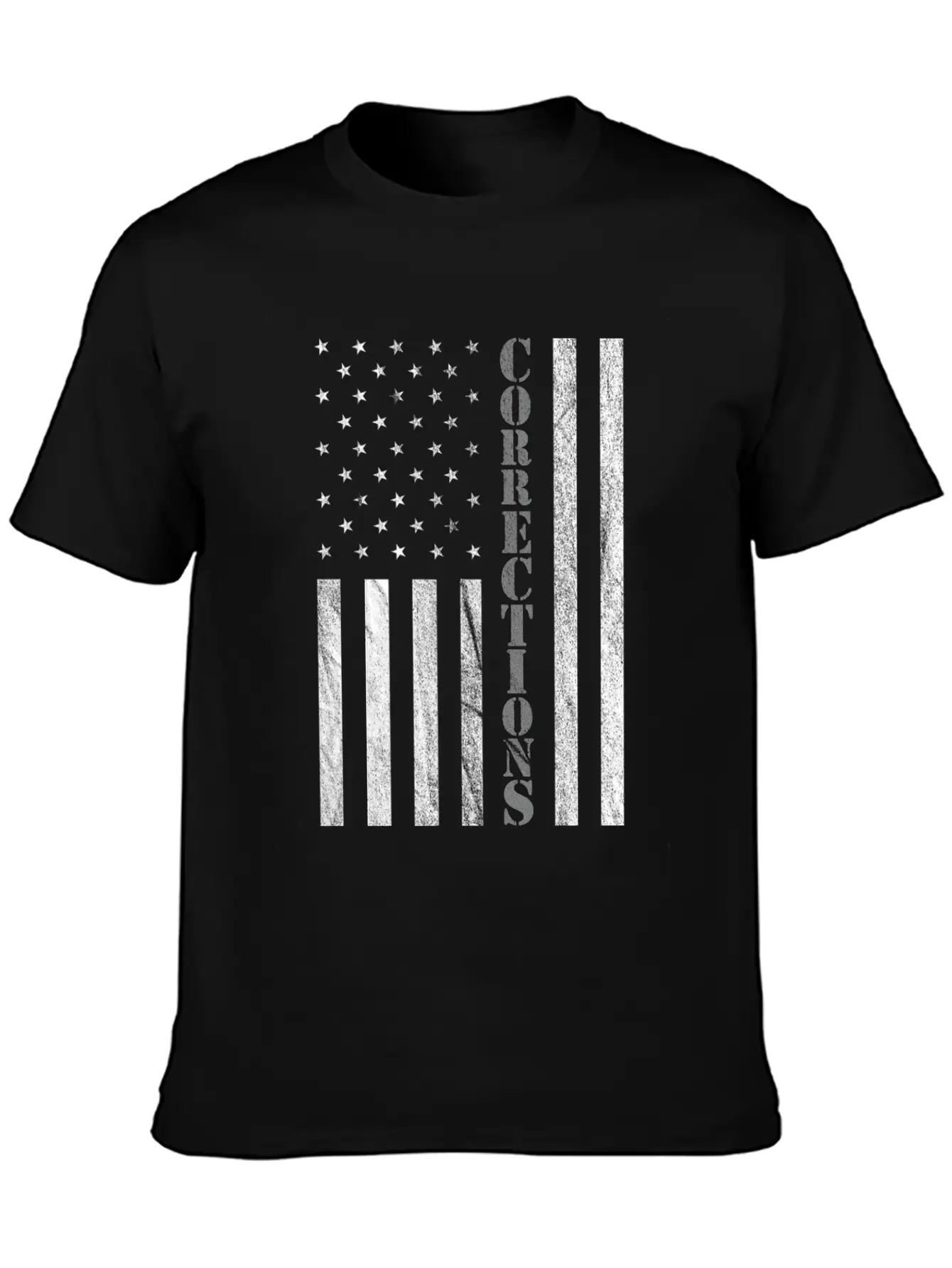 Correctional Officer USA American Flag Thin Gray Basic Graphic T-Shirt ¨C Daily Comfort In Soft Cotton