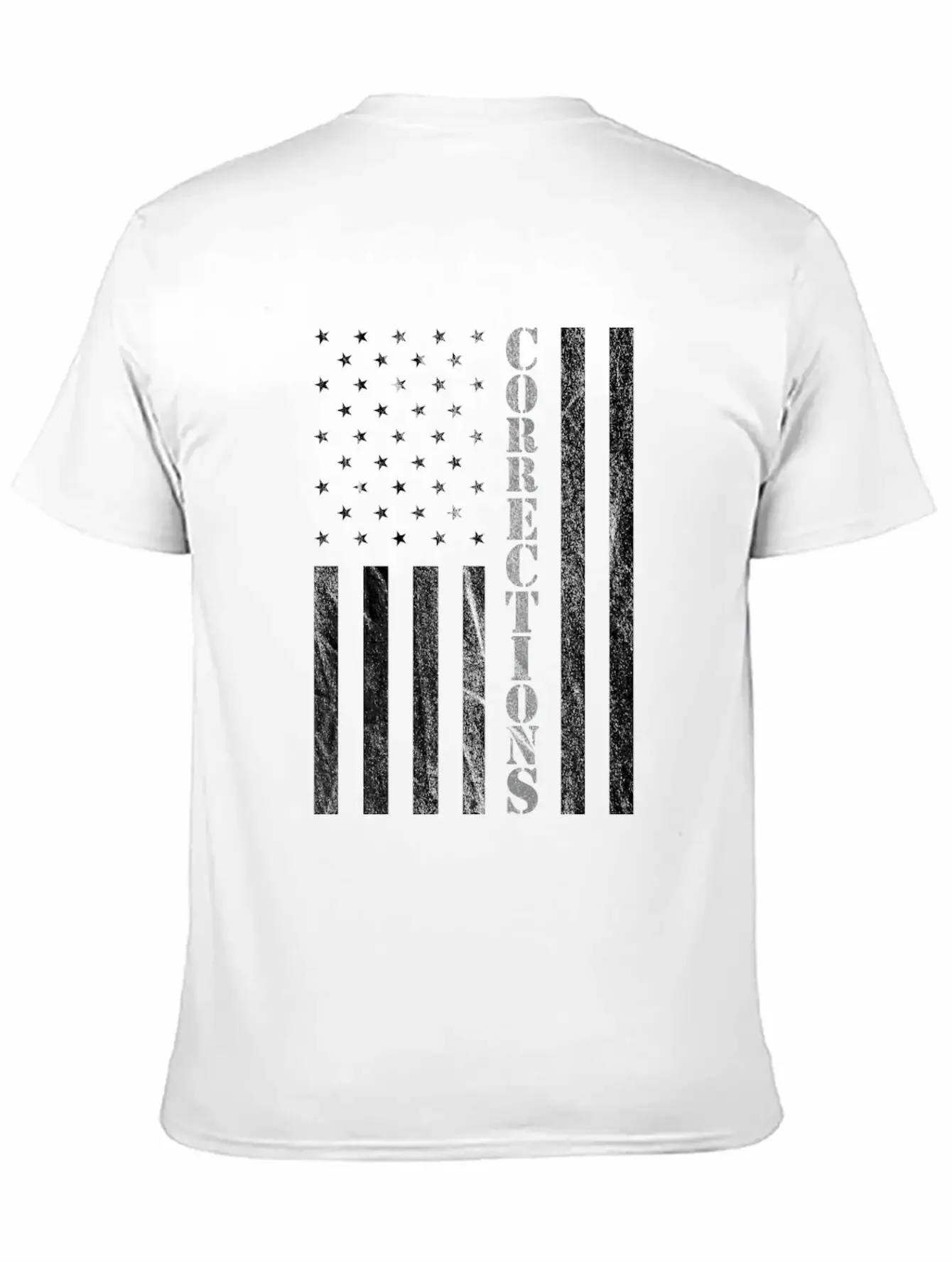 Correctional Officer USA American Flag Thin Gray Basic Graphic T-Shirt ¨C Daily Comfort In Soft Cotton