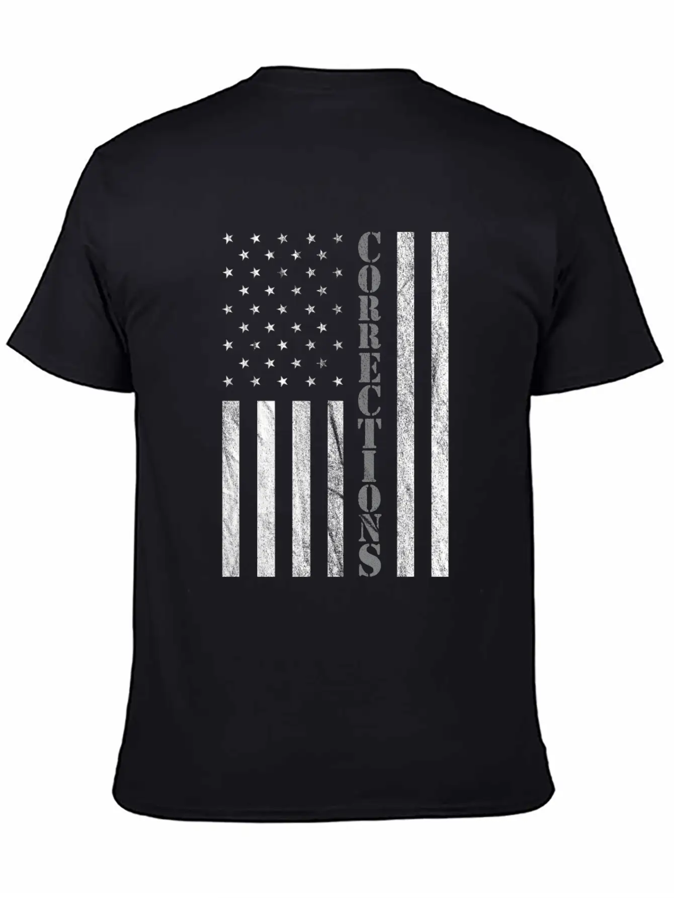 Correctional Officer USA American Flag Thin Gray Basic Graphic T-Shirt ¨C Daily Comfort In Soft Cotton