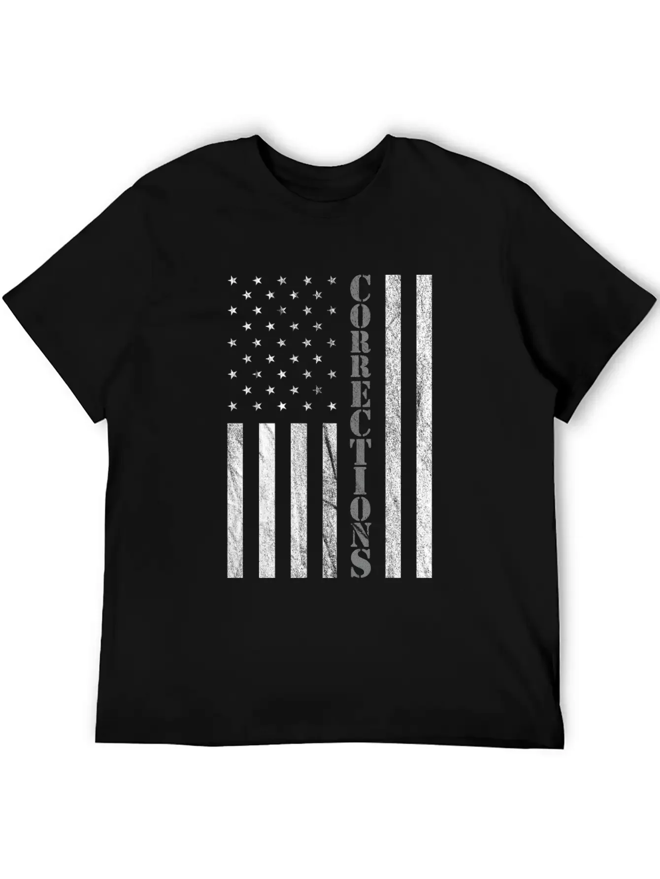 Correctional Officer USA American Flag Thin Gray Basic Graphic T-Shirt ¨C Daily Comfort In Soft Cotton
